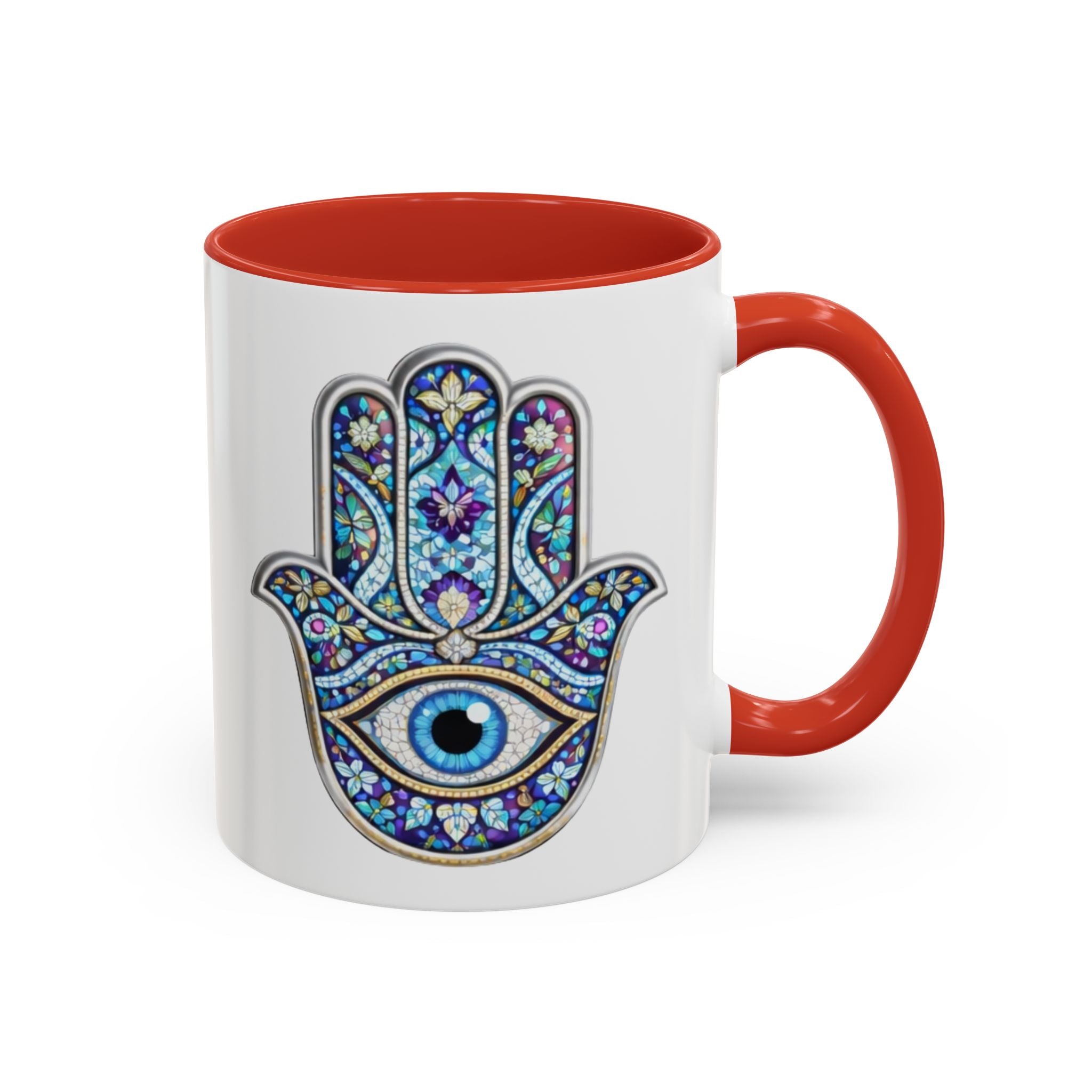 Hamsa Eye Accent Coffee Mug