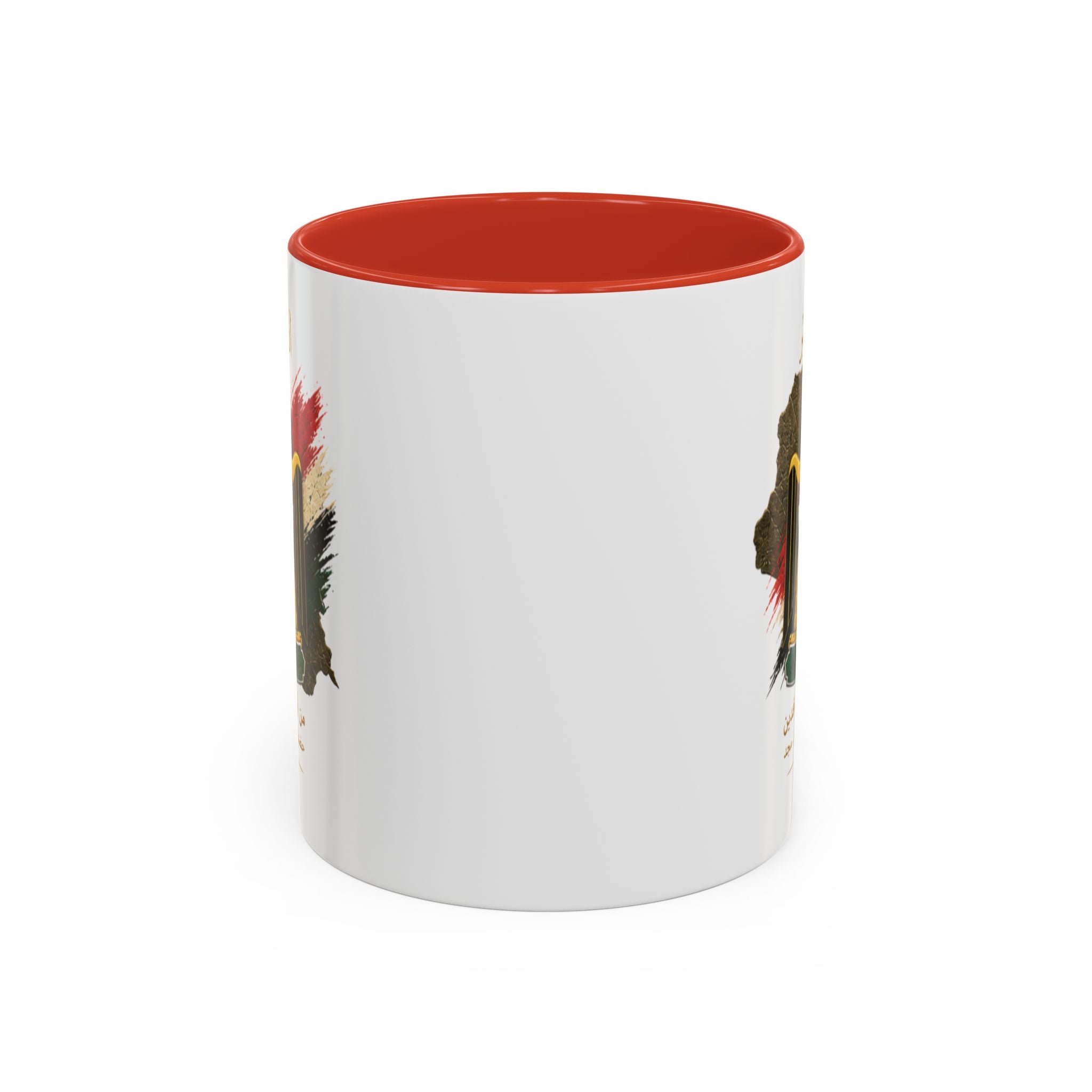 Iraqi Coat of Arms Accent Coffee Mug – Arabic Script, Patriotic Iraq Souvenir (11 oz)