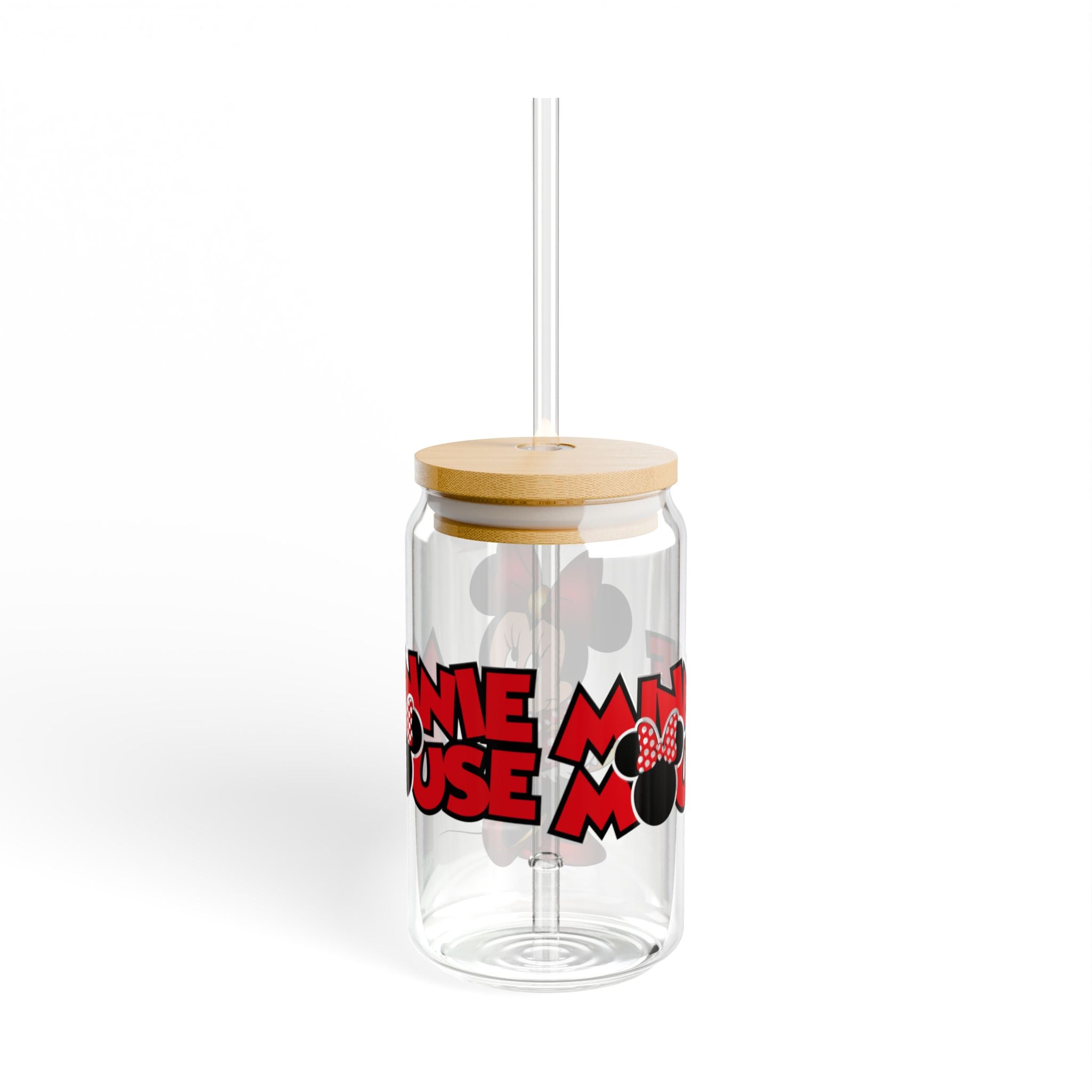 Minnie Mouse 16oz Sipper Glass with Bamboo Lid & Straw
