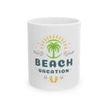 Beach Vacation Ceramic Mug — Palm Tree & Flip Flops Coffee Cup (11oz/15oz)