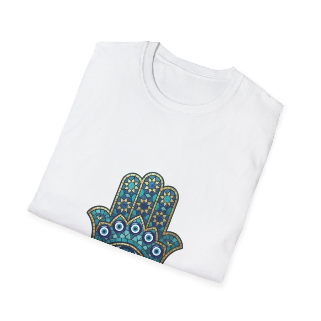 Hamsa Hand Tee with Evil Eye Print — Protective Symbol T-Shirt