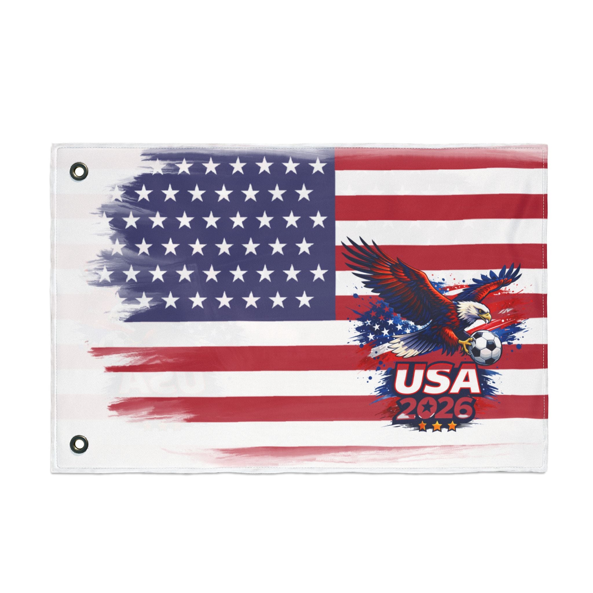 USA 2026 Soccer Eagle Double-Sided Flag — American Football/Soccer Fan Banner