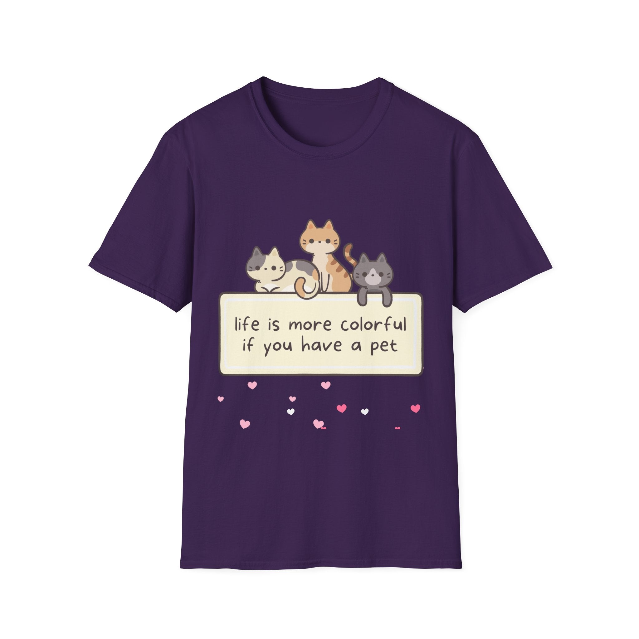 Pet Lover T‑Shirt — "Life Is More Colorful If You Have A Pet" Cute Cats Design
