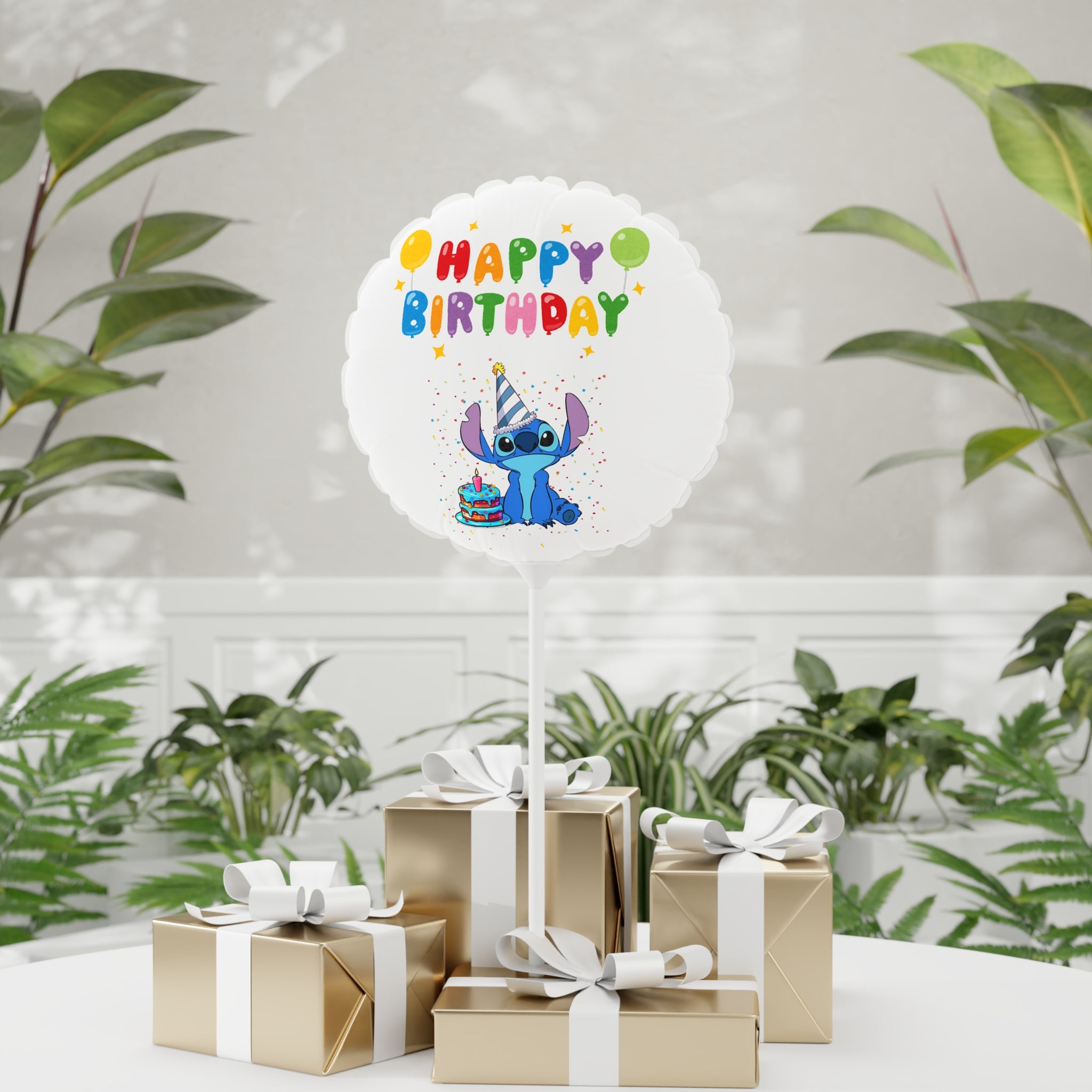 Happy Birthday Cartoon Alien Balloon — 11" Round/Heart Foil Balloon