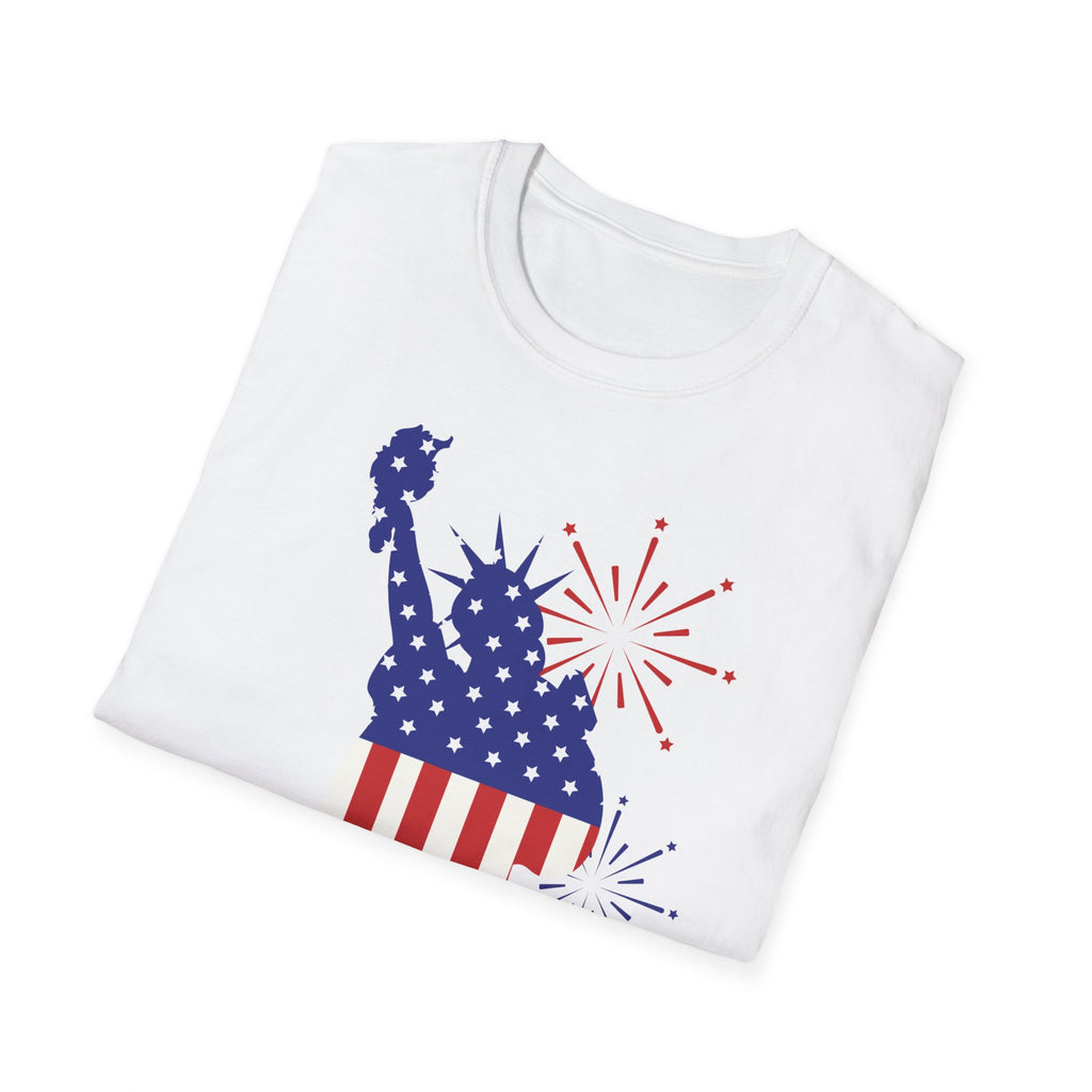 Patriotic Statue of Liberty T-Shirt – 4th of July American Flag Fireworks Tee