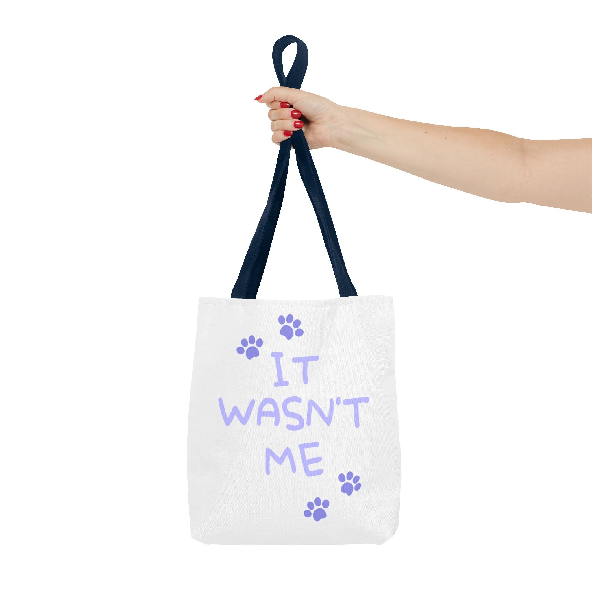 Cat Paw Print Tote — "It Wasn't Me" Funny Cat Tote Bag
