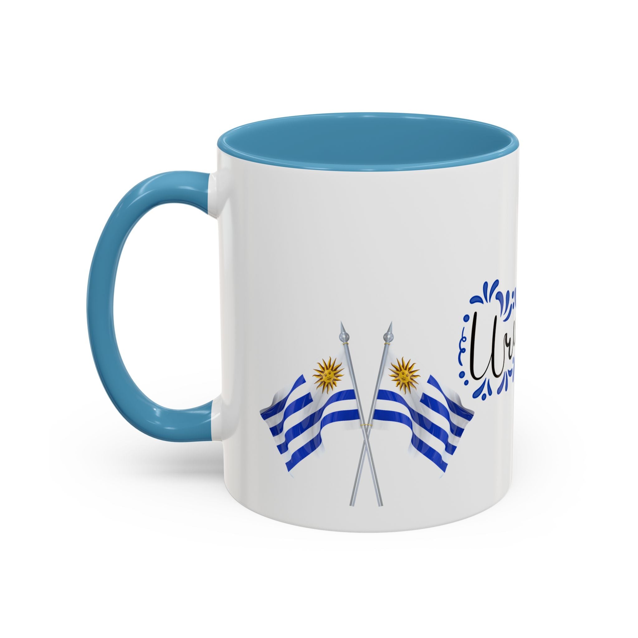 Uruguay Flag Accent Coffee Mug — Blue Sun National Pride 11/15oz