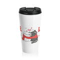Travel Mug - Cute Cat Couples "Love" Stainless Steel Tumbler (Valentine's Gift)