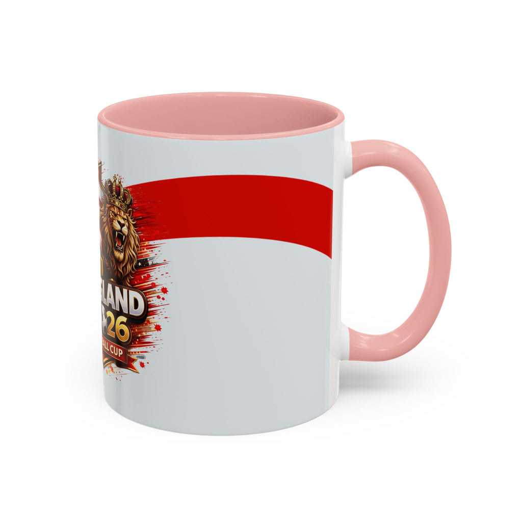 England 2026 Football Cup Accent Mug — Lion & St. George Soccer Coffee Cup (11/15oz)