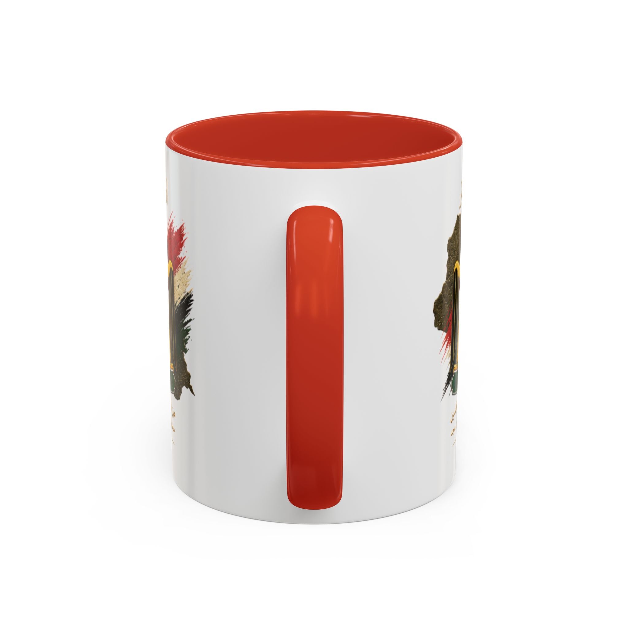 Iraqi Coat of Arms Accent Coffee Mug – Arabic Script, Patriotic Iraq Souvenir (11 oz)