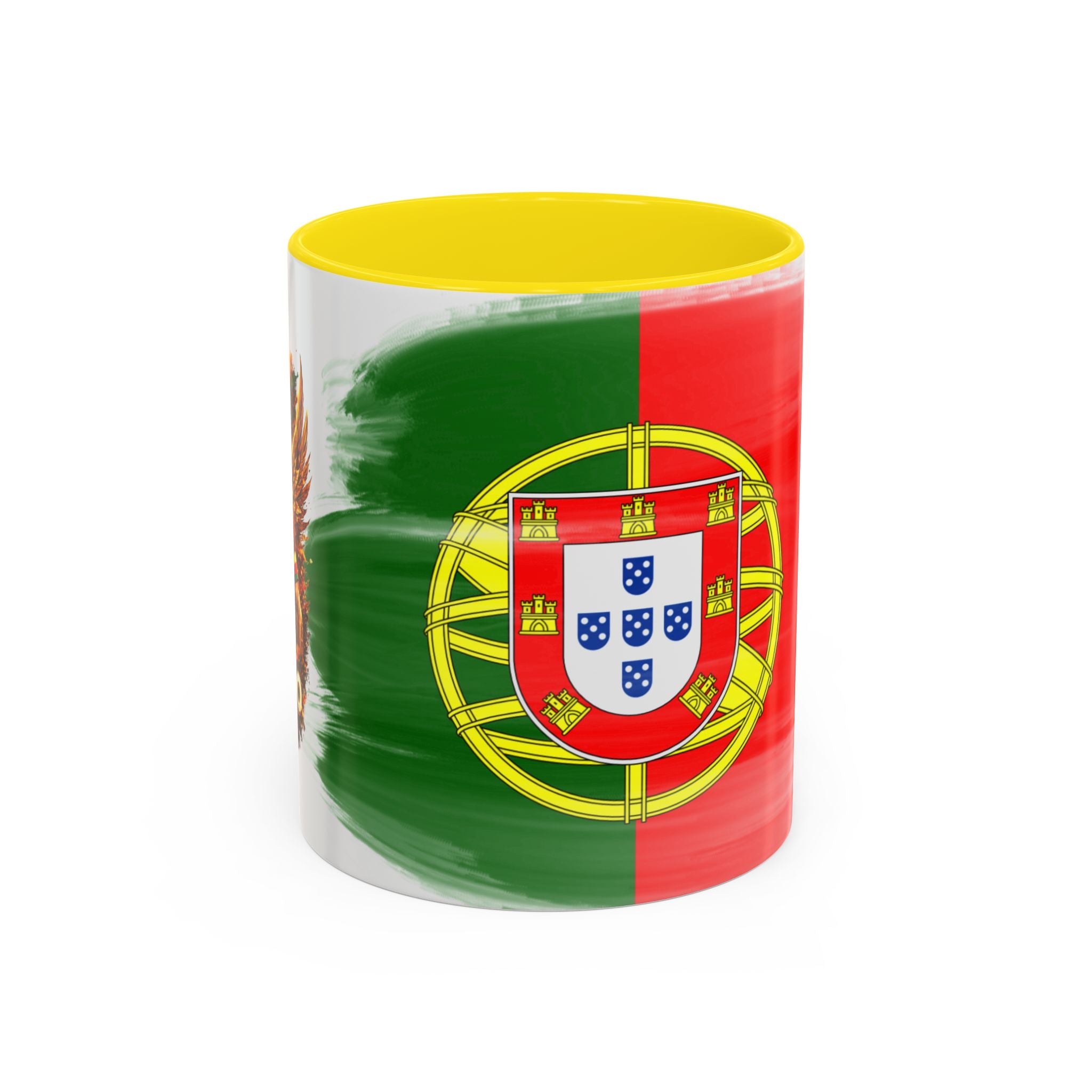 Portugal Flag Accent Coffee Mug — Painted Portuguese Crest Design (11/15oz)