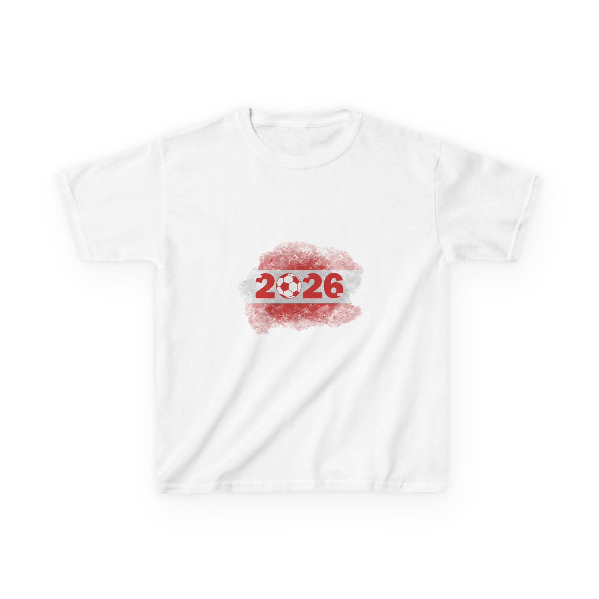 Austria Cup 2026 Kids T-Shirt — Red Lip Print & Trophy Design
