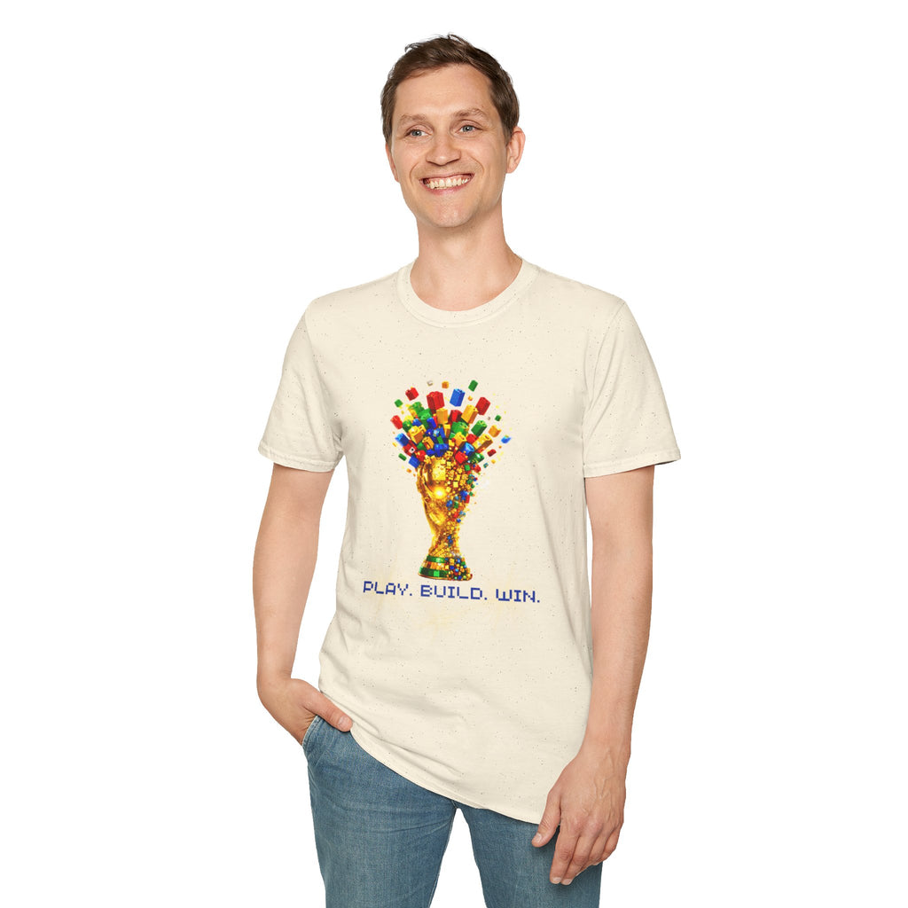 T-Shirt — Play. Build. Win. LEGO Trophy Graphic Tee