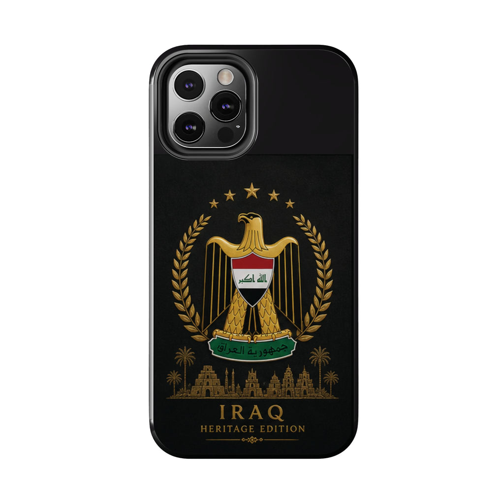 Iraq Coat of Arms Tough Phone Case — Arabic ‘Allahu Akbar’ Military Eagle Design