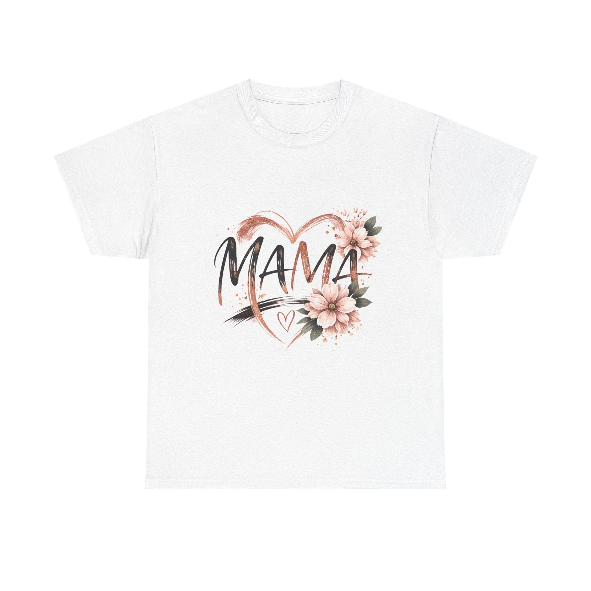 Mama Heart Floral Tee — "MAMA" Script Mother's Day Shirt