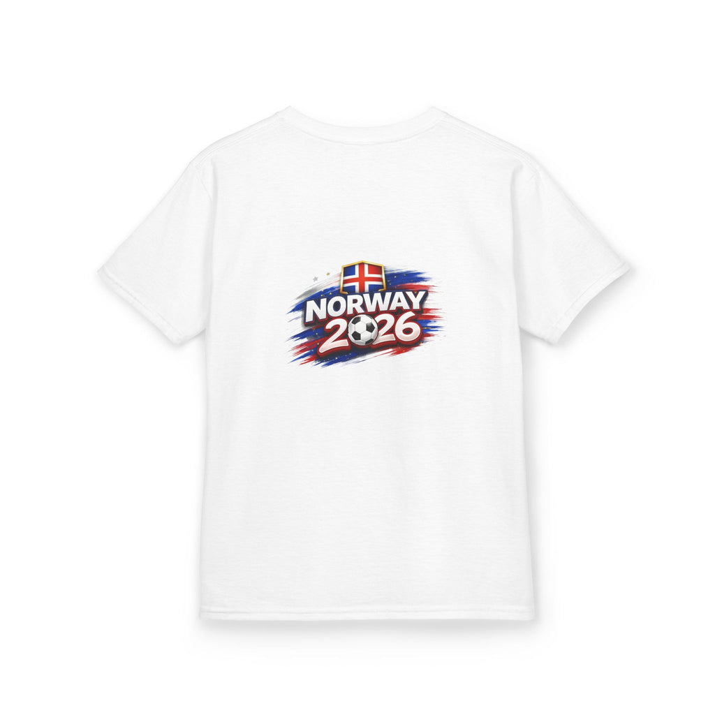 Norway 2026 Kids T-Shirt — Norwegian Flag Football Supporter Tee
