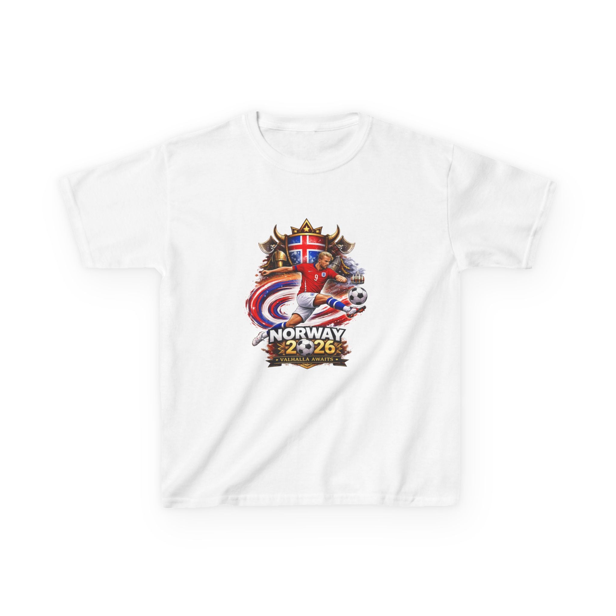 Norway 2026 Kids T‑Shirt – Norwegian Flag & Viking Adventure Design