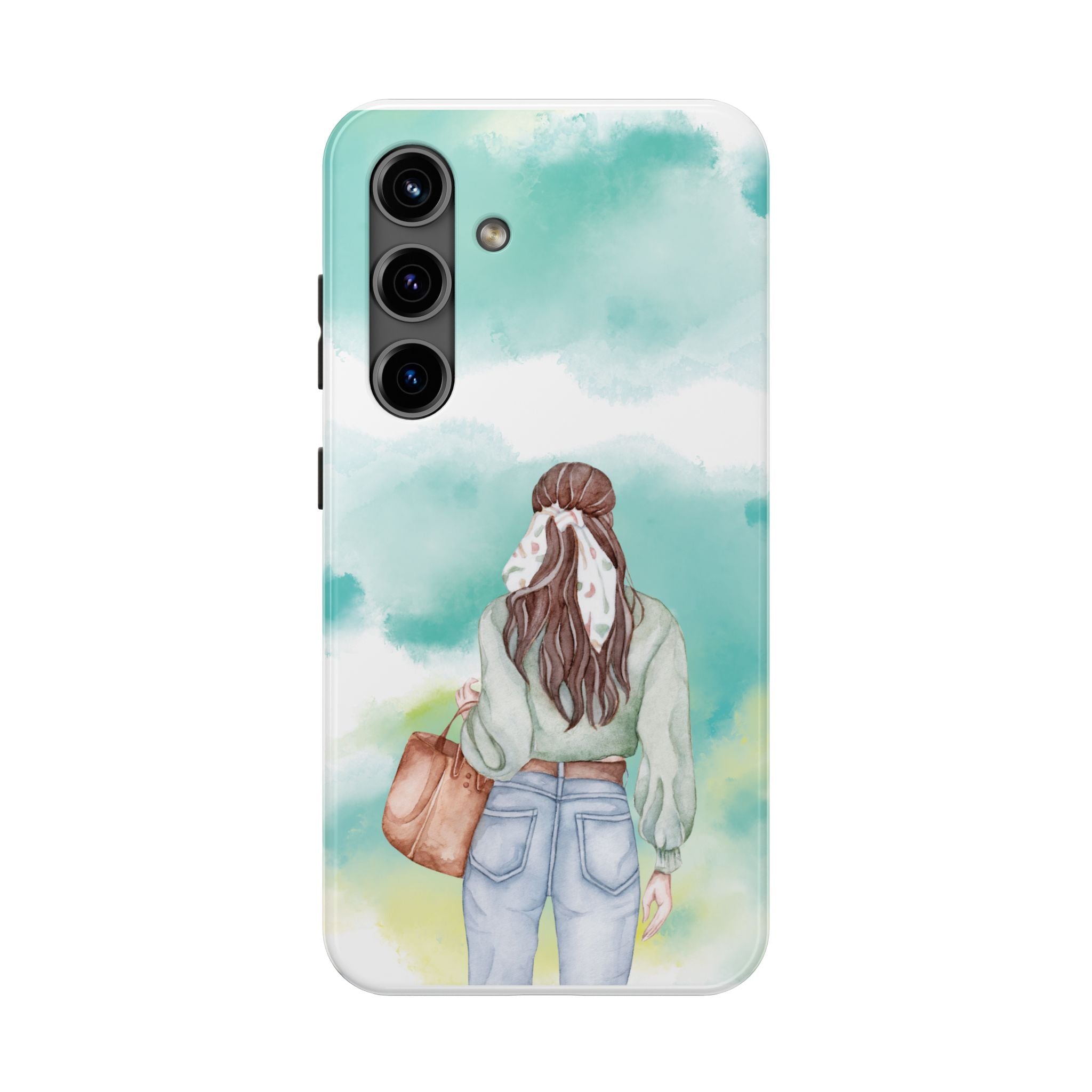 Watercolor Girl Tough Phone Case — Trendy Pastel Back-to-School Protective Cover