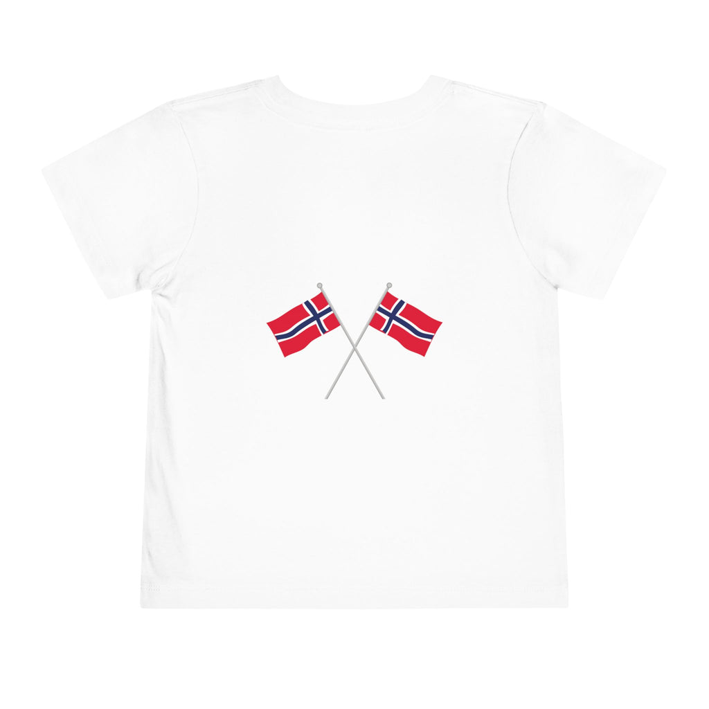 Norway 2026 Toddler Tee — Viking Shield & Football Design with Norwegian Flags