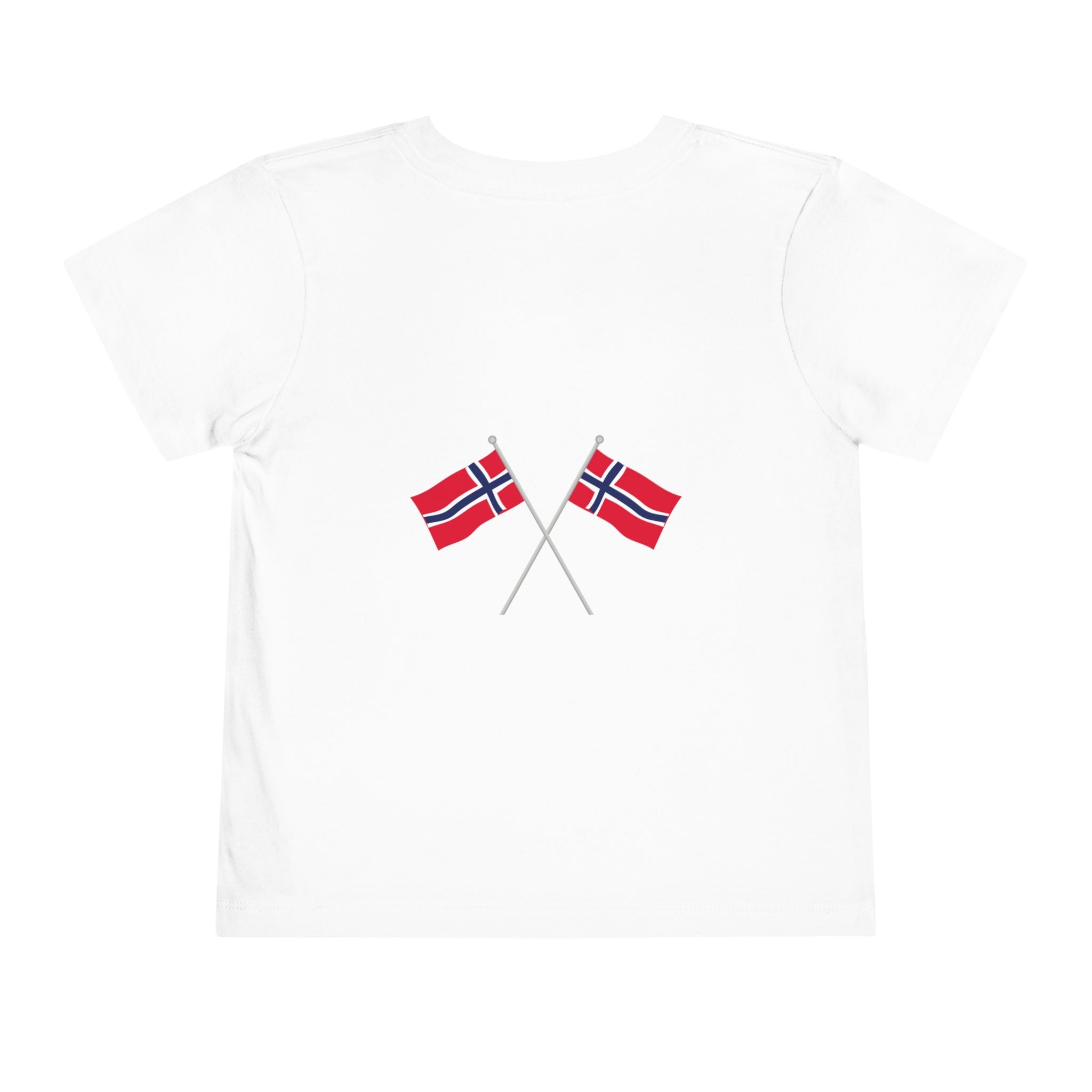 Norway 2026 Toddler Tee — Viking Shield & Football Design with Norwegian Flags