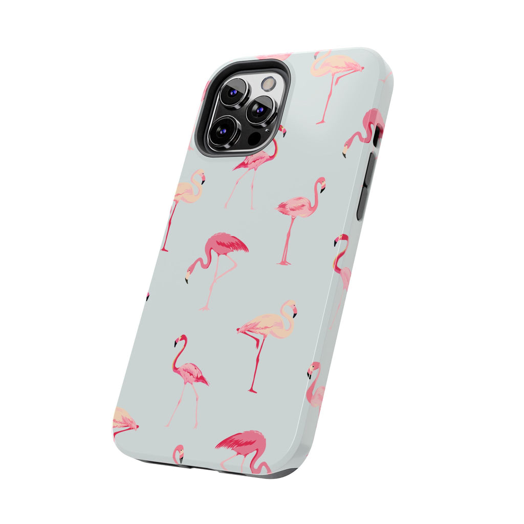 Flamingo Pattern Tough Phone Case — Cute Pink Birds Protective Phone Cover