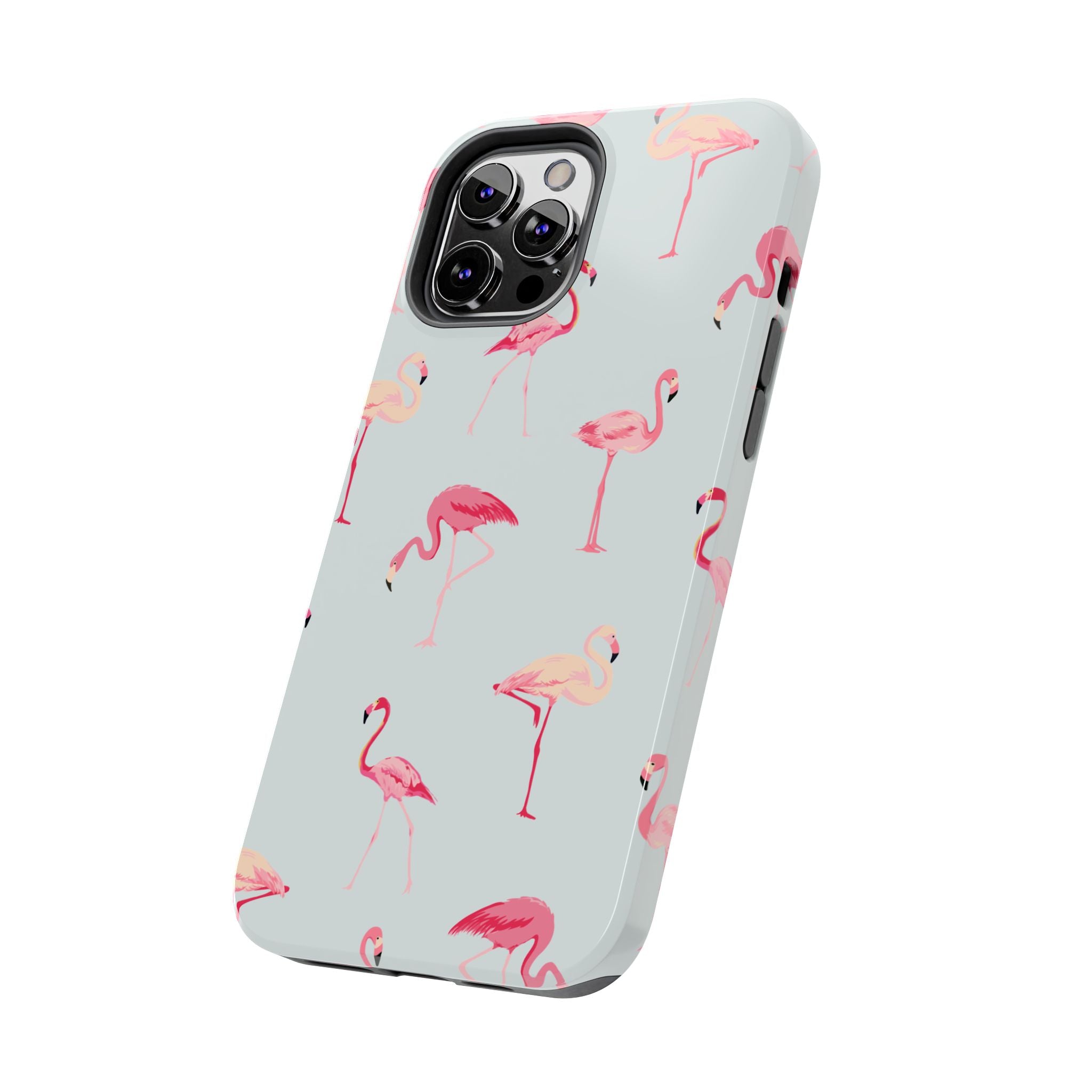 Flamingo Pattern Tough Phone Case — Cute Pink Birds Protective Phone Cover