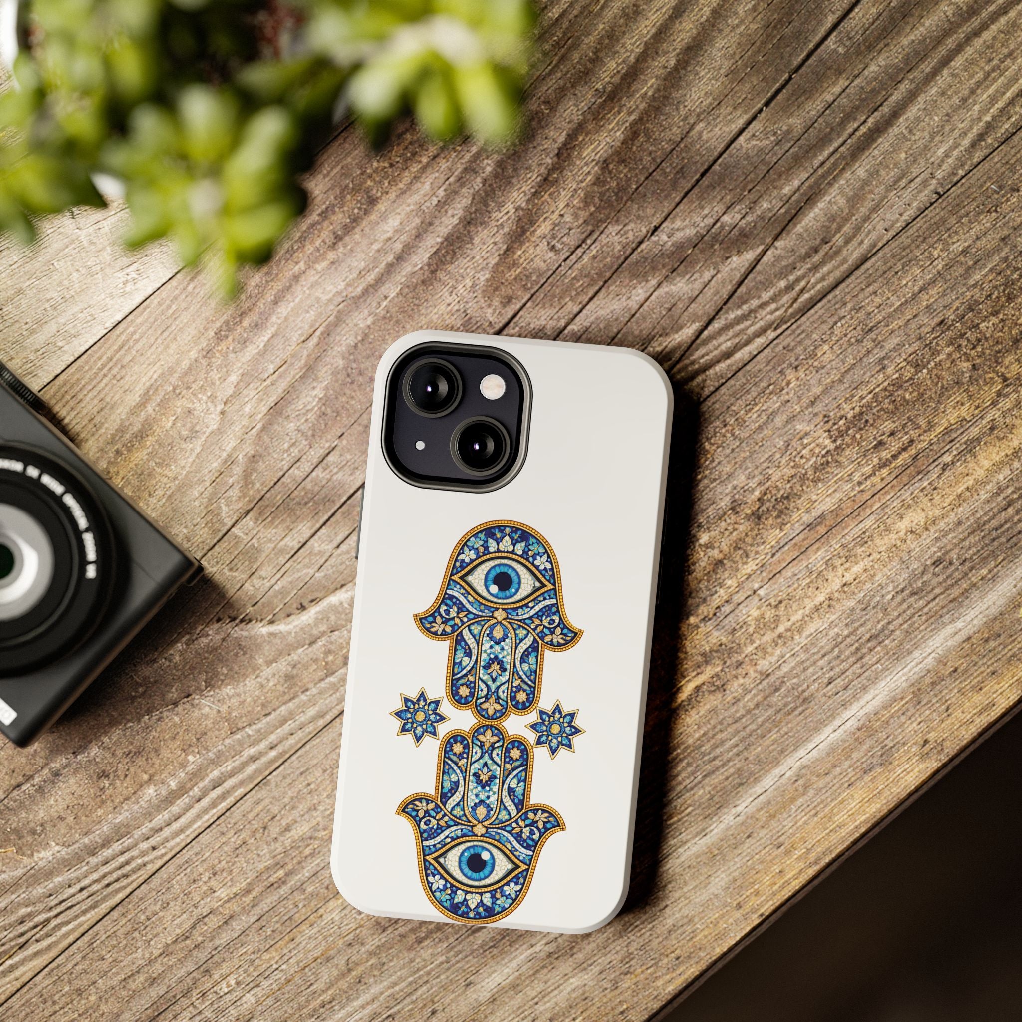 Hamsa Eye Tough Phone Case — Blue Mosaic Protective Phone Cover