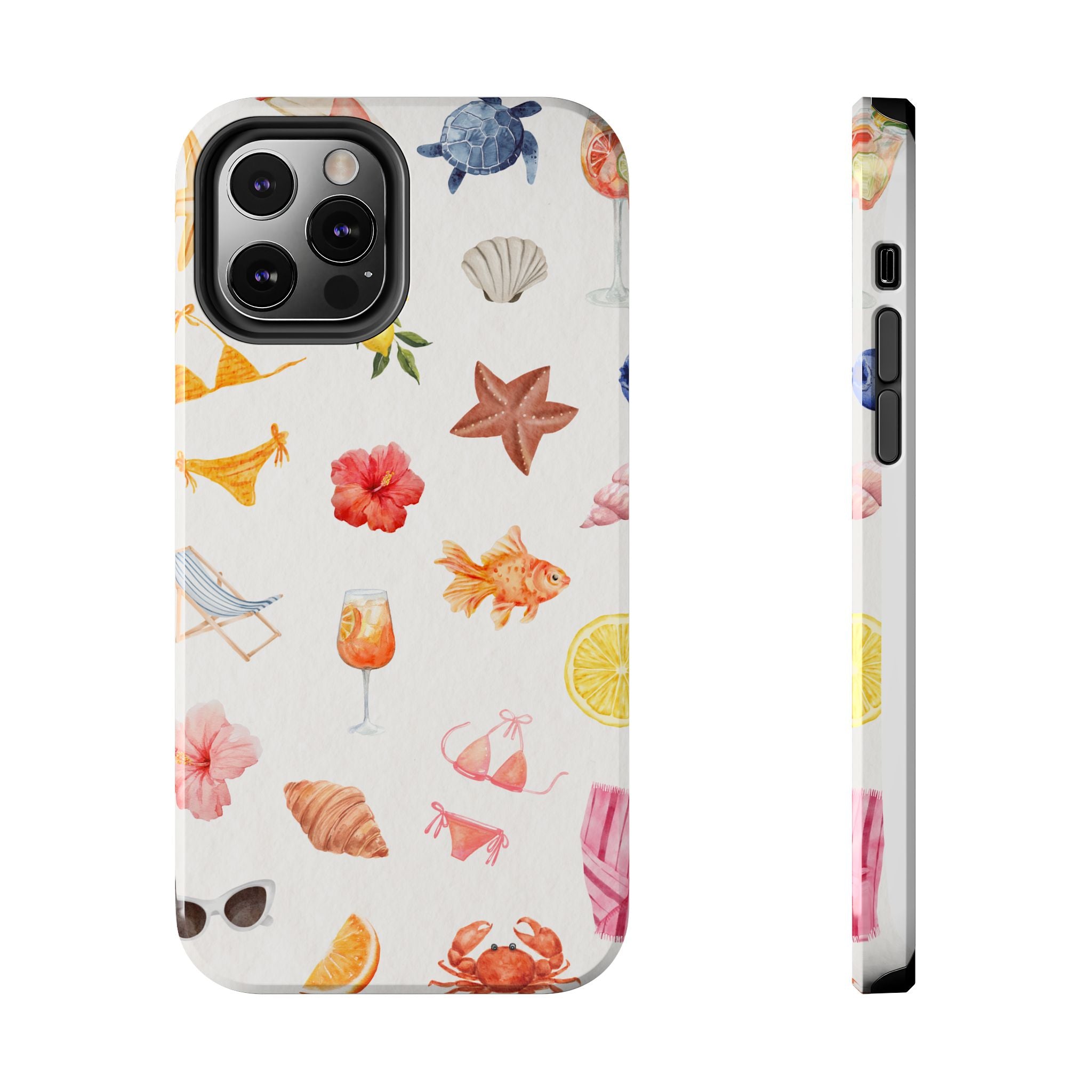 Summer Seashells Pattern Tough Phone Case — Beach Vacation Phone Cover