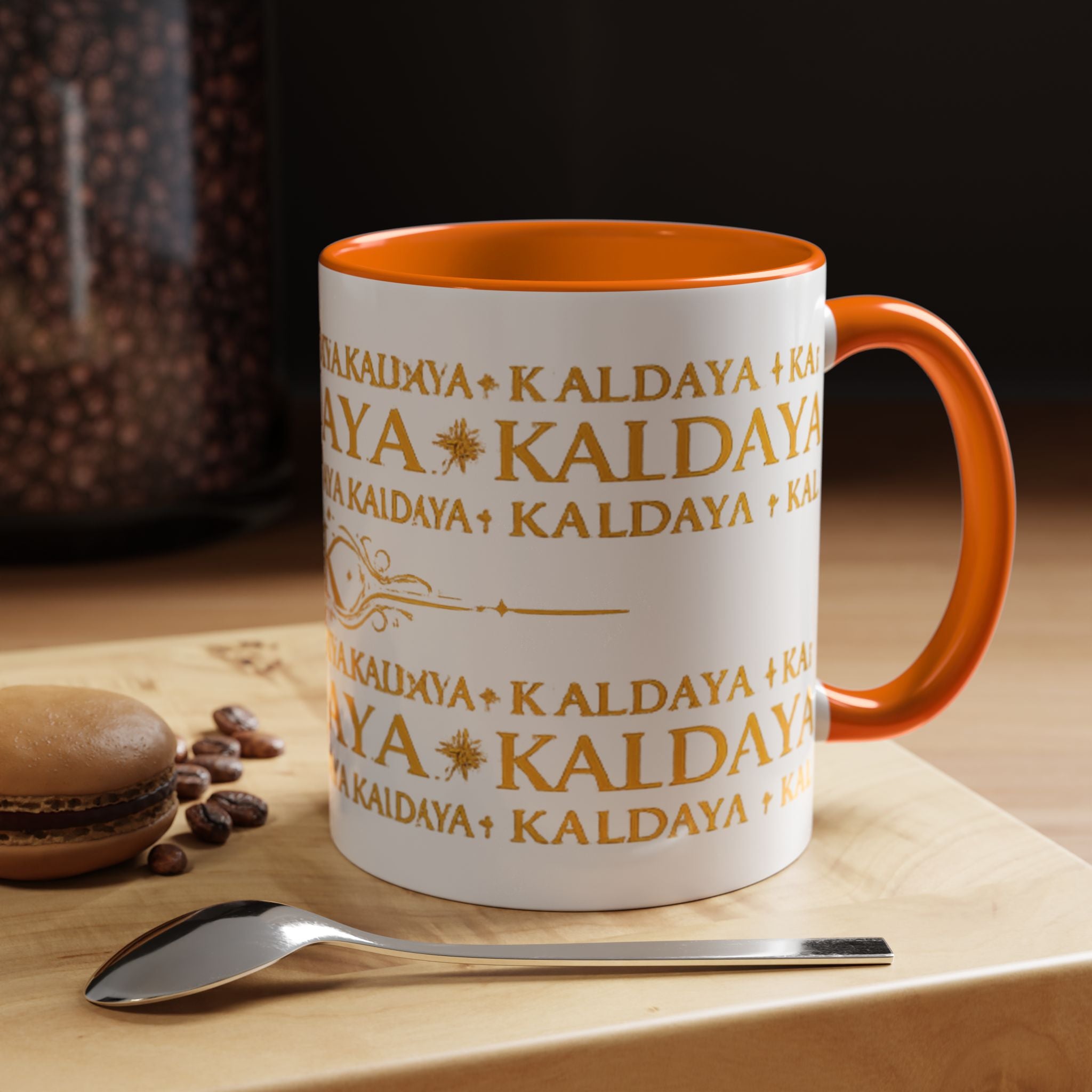 KALDAYA Monogram Accent Coffee Mug – Gold Script 11/15oz