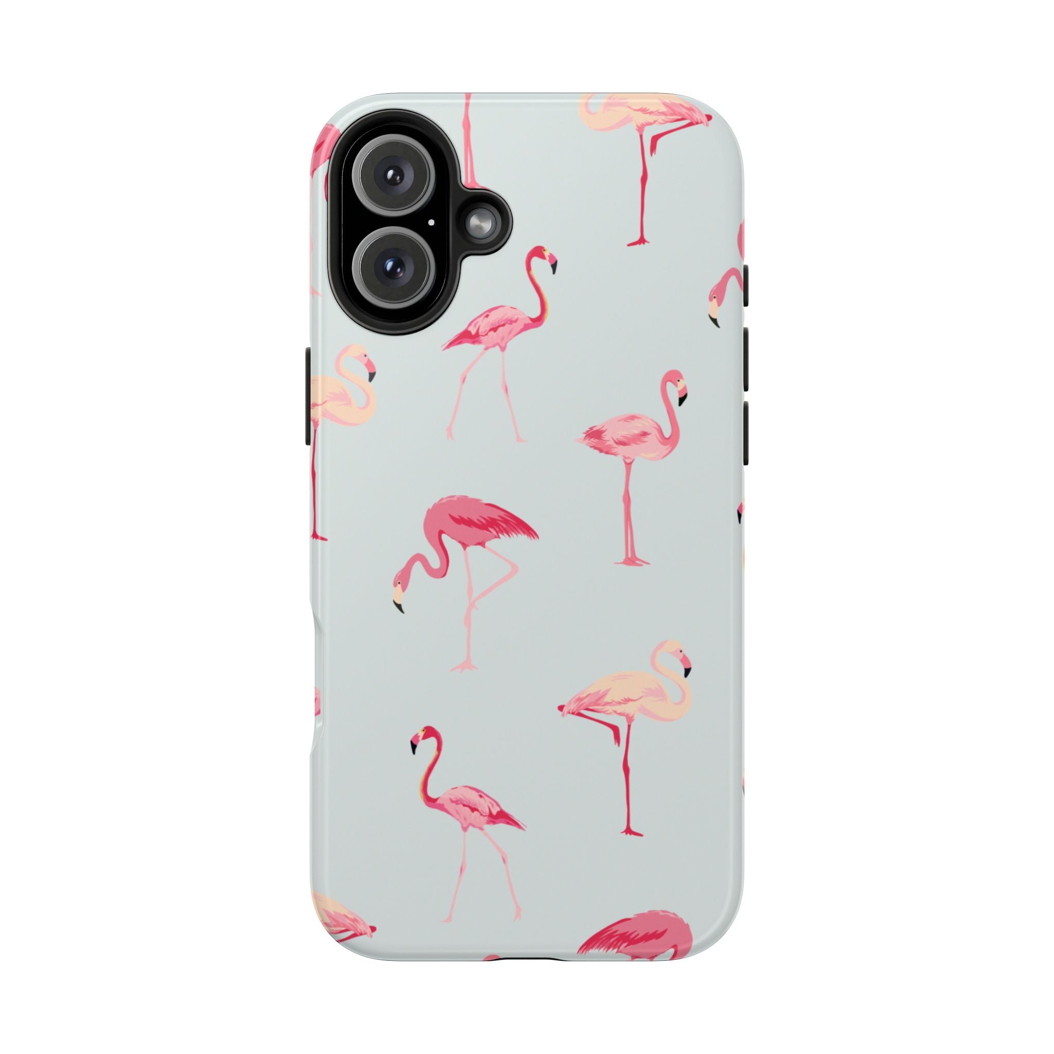 Flamingo Pattern Tough Phone Case — Cute Pink Birds Protective Phone Cover
