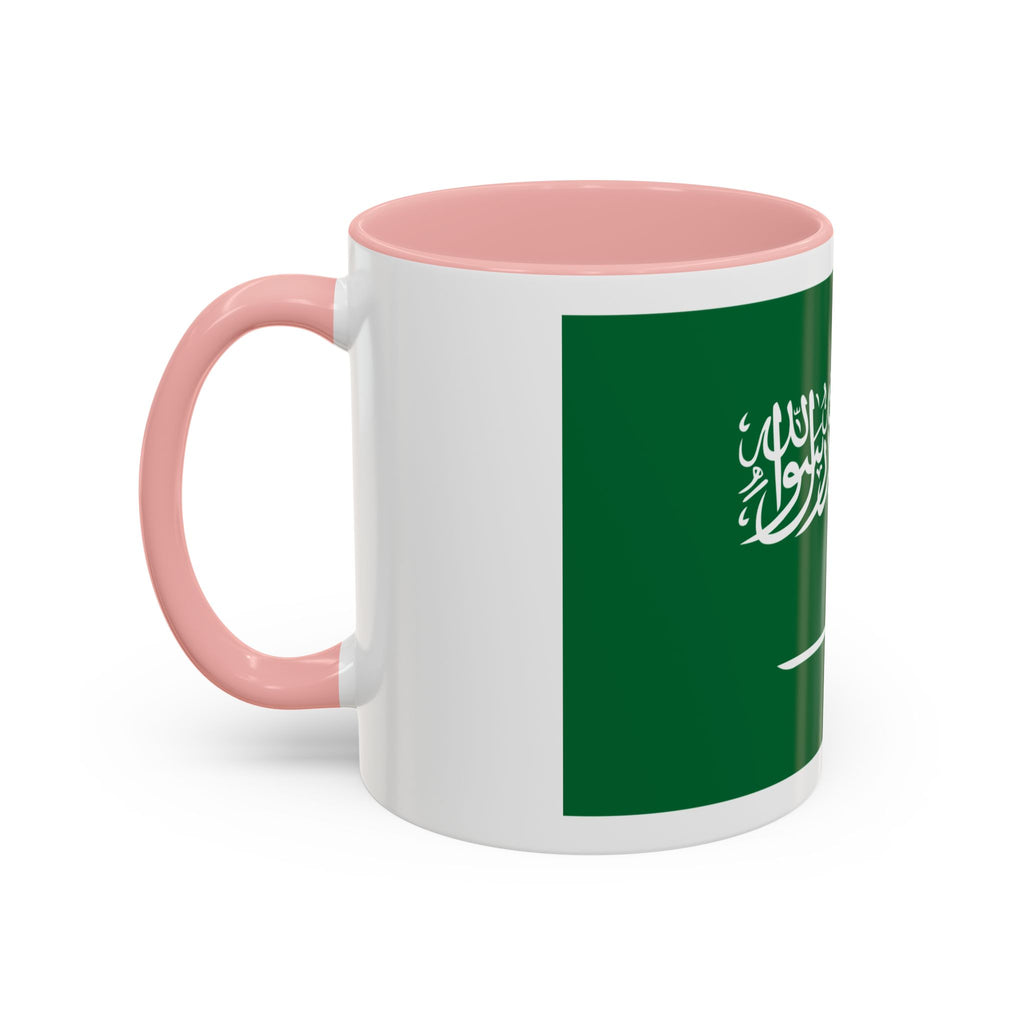 Saudi Arabia Flag Accent Coffee Mug — Patriotic 11/15oz Ceramic