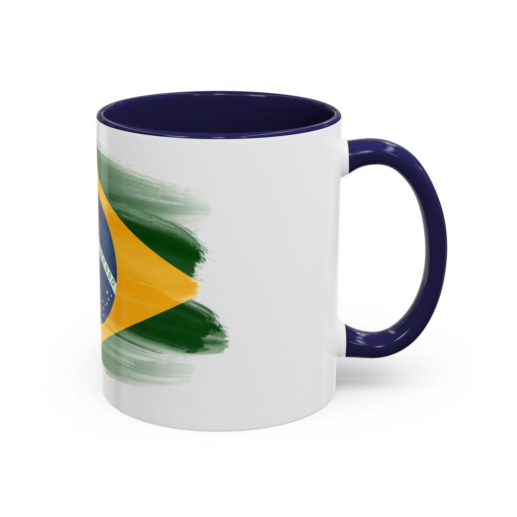 Brazil Flag Coffee Mug — Accent Ceramic Tea Cup (11/15 oz)