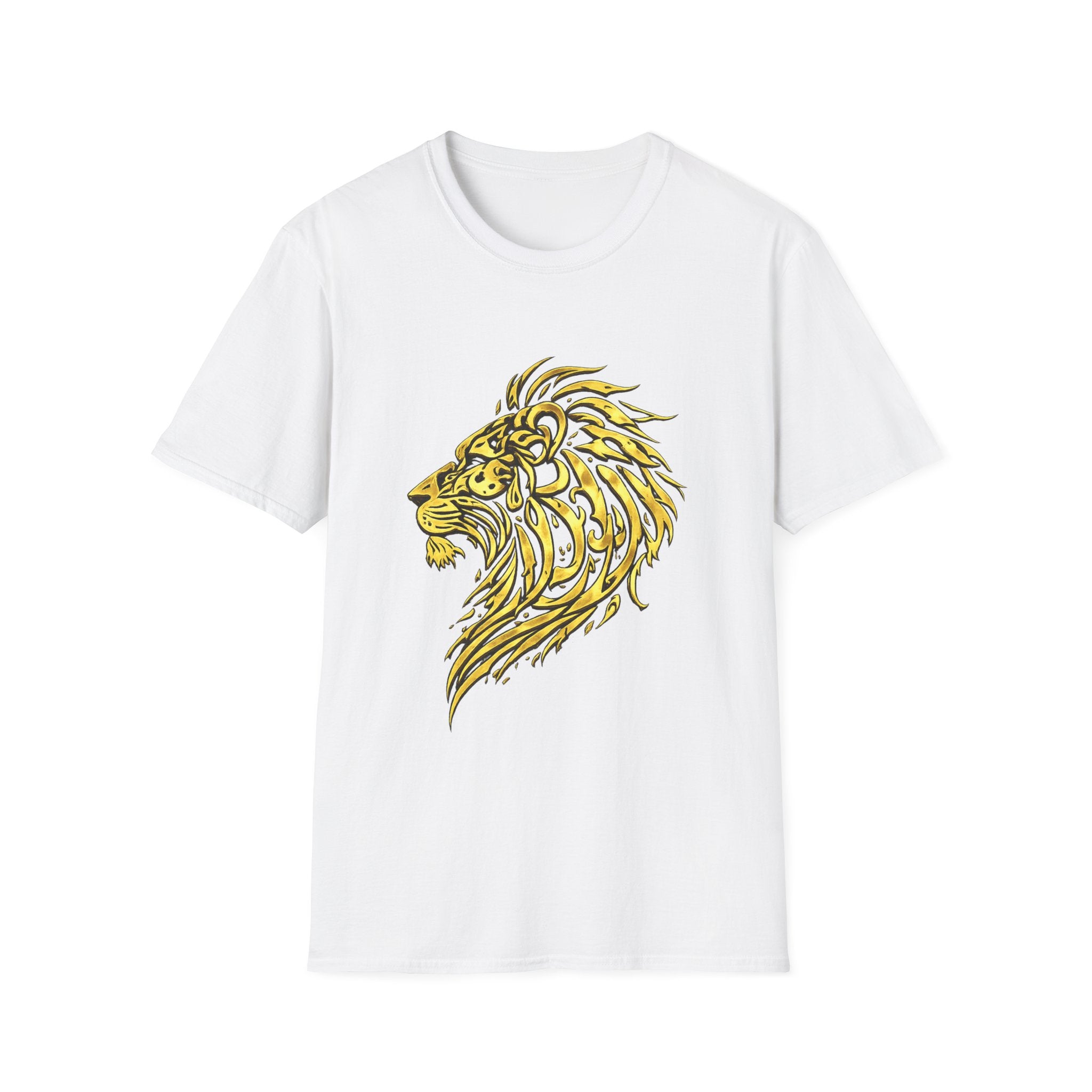 Lion Head Graphic T-Shirt — Yellow Stylized Pride Tee