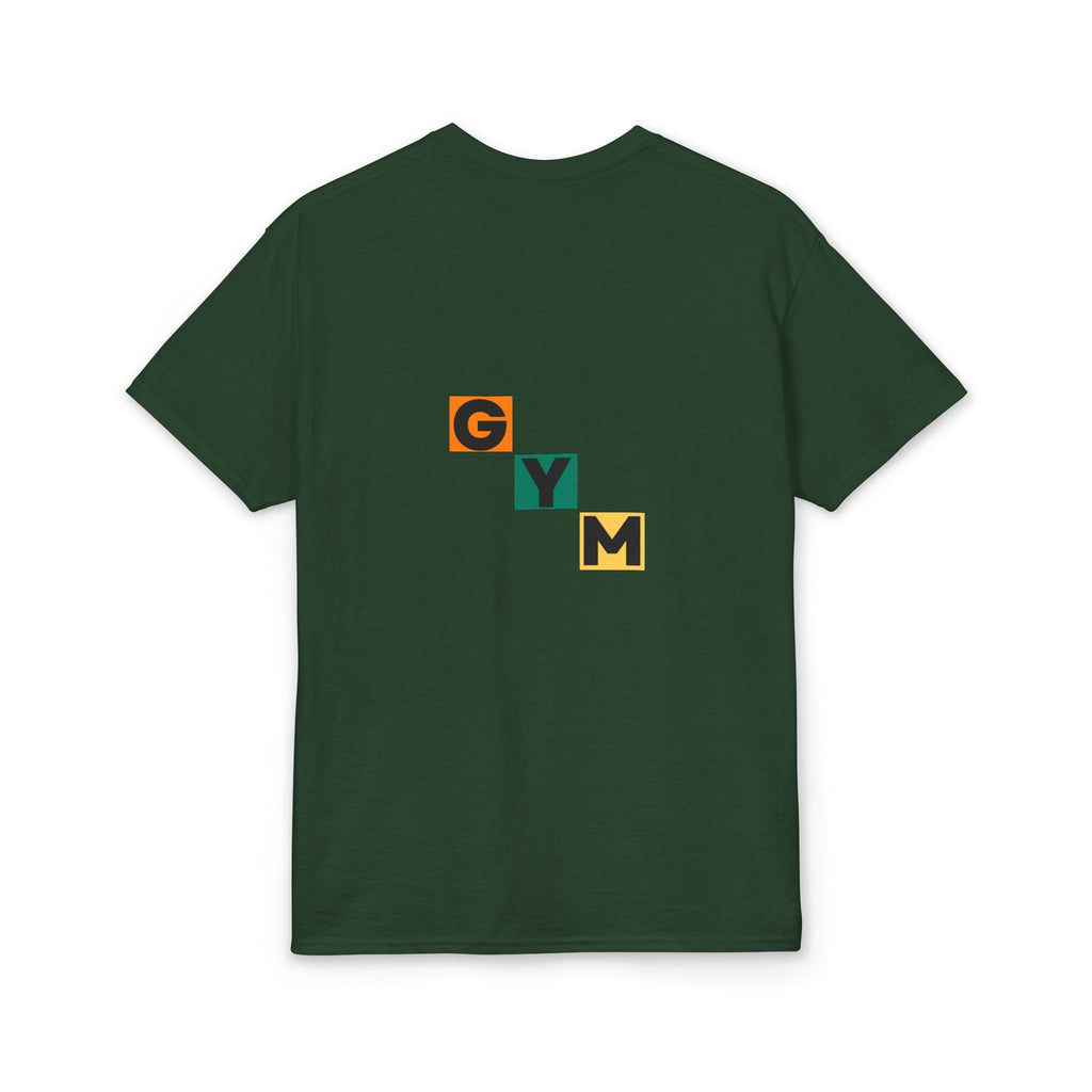 Gym Blocks Graphic T-Shirt — Retro Fitness Silhouette Tee