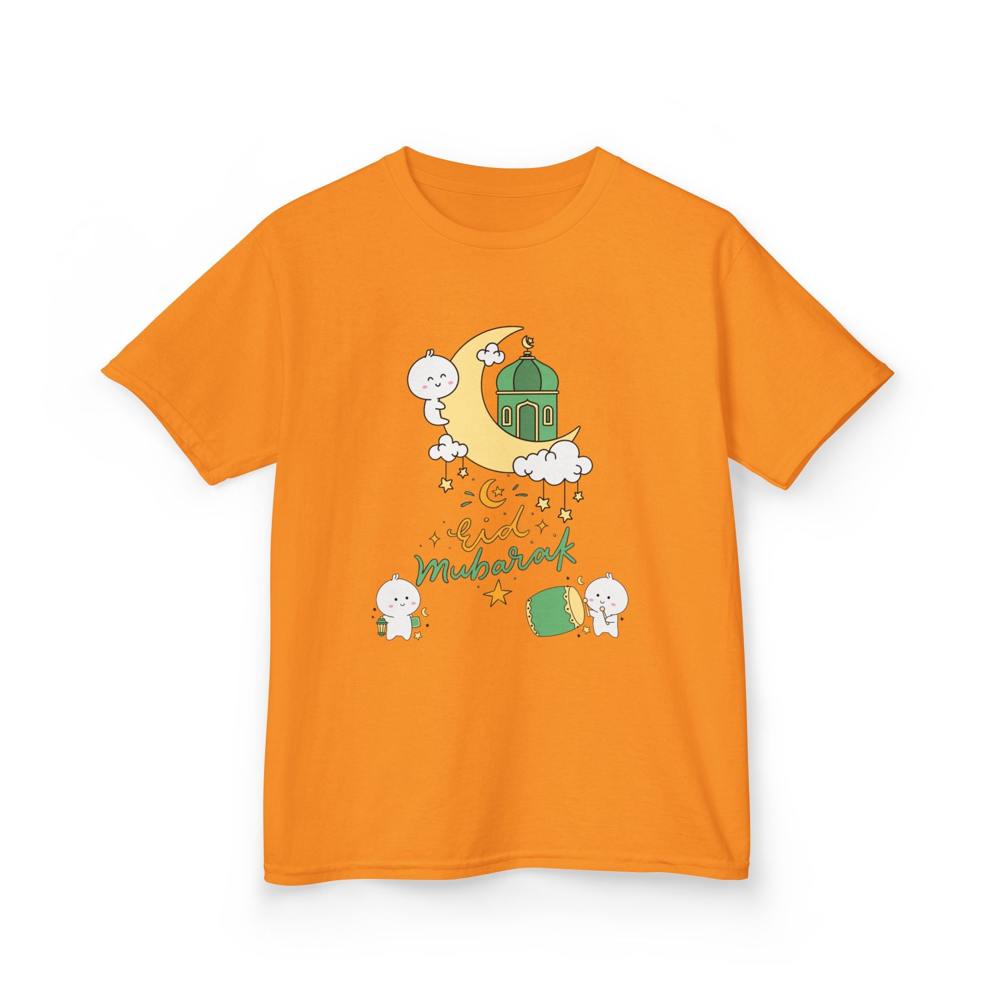 Kids Eid Mubarak Tee — Cute Crescent Moon & Mosque Ramadan Shirt