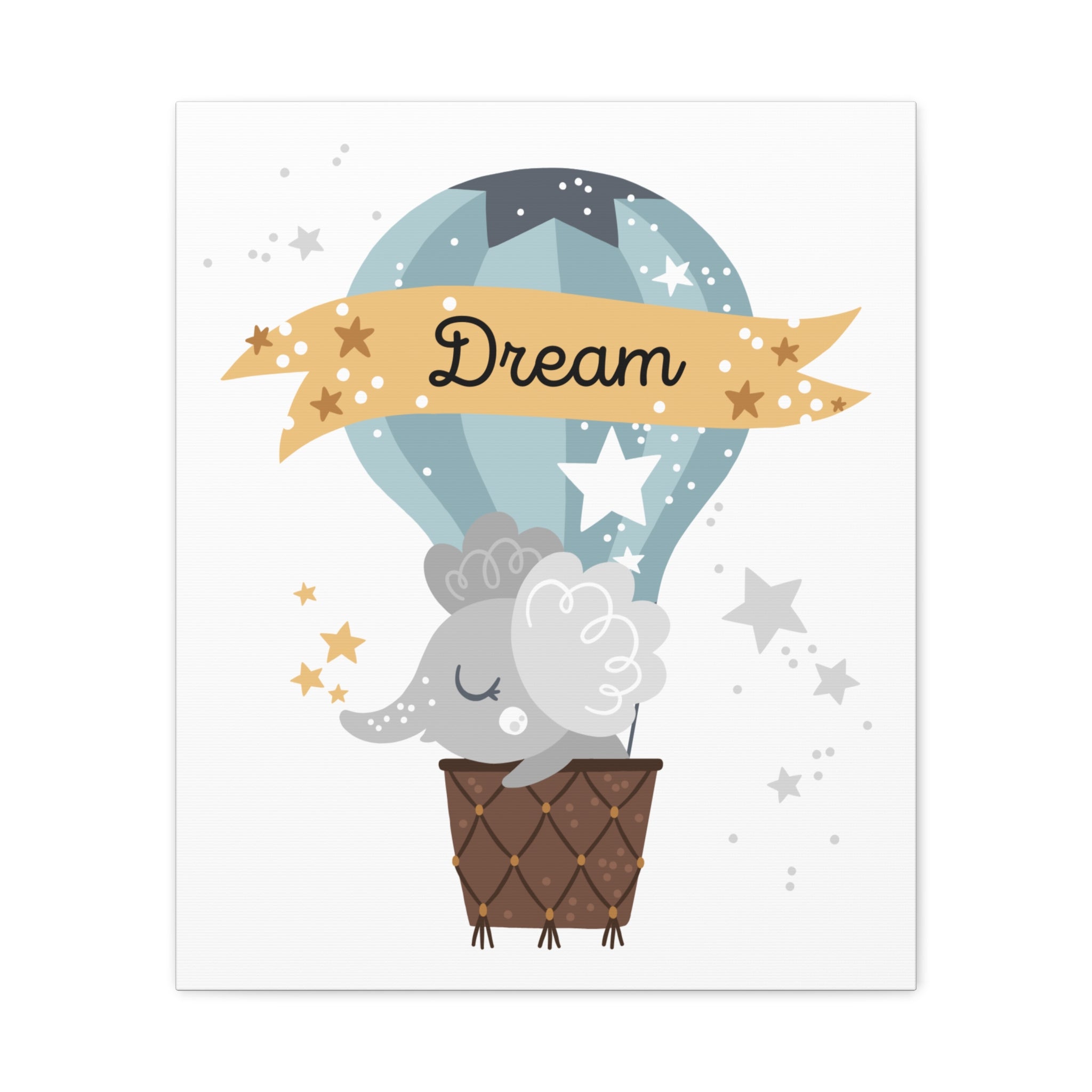 Canvas Wall Art — Dream Elephant Hot Air Balloon Nursery Print