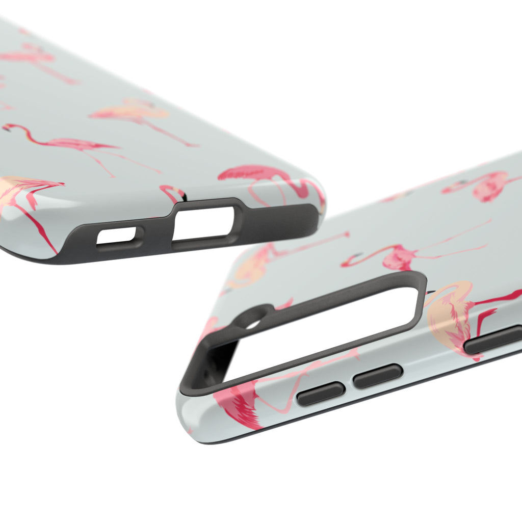 Flamingo Pattern Tough Phone Case — Cute Pink Birds Protective Phone Cover