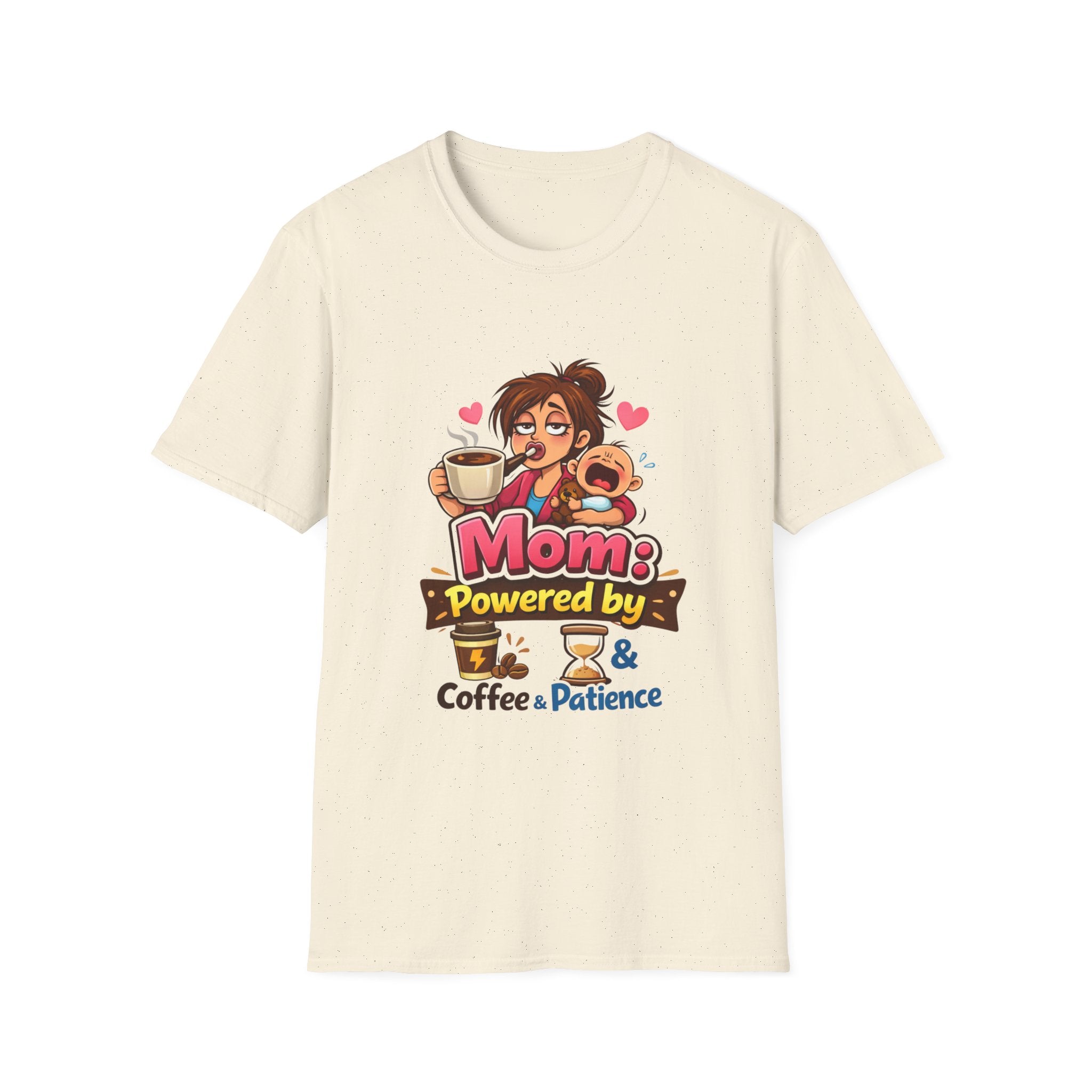 Mom: Powered by Coffee & Patience T-Shirt