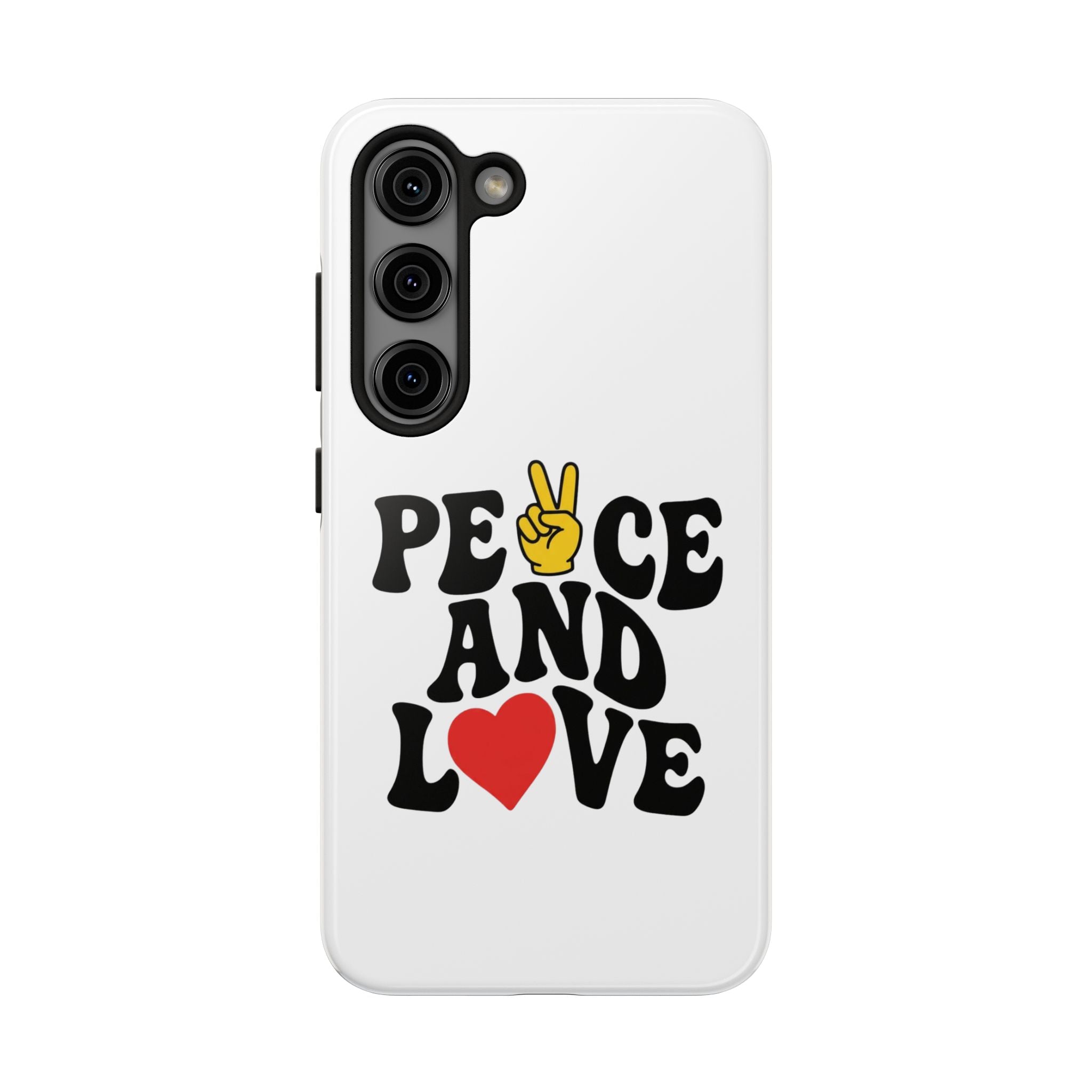 Peace and Love Tough Phone Case — Retro Peace Sign & Heart Protective Cover