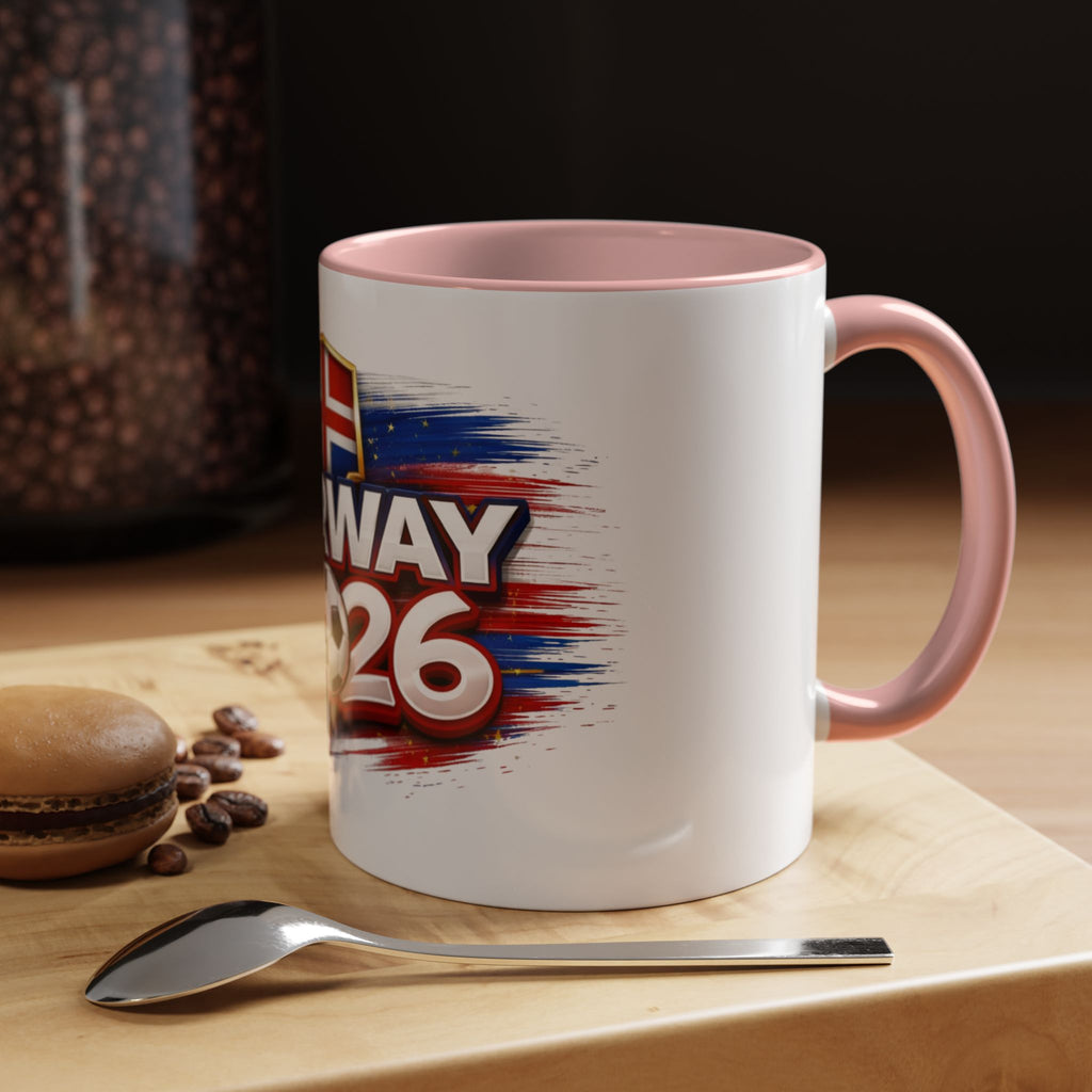 Norway 2026 Soccer Fan Accent Coffee Mug — Cup Supporter Gift