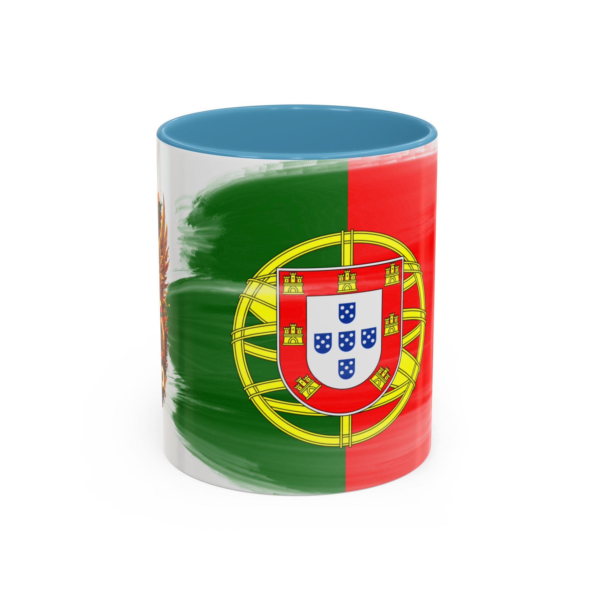 Portugal Flag Accent Coffee Mug — Painted Portuguese Crest Design (11/15oz)