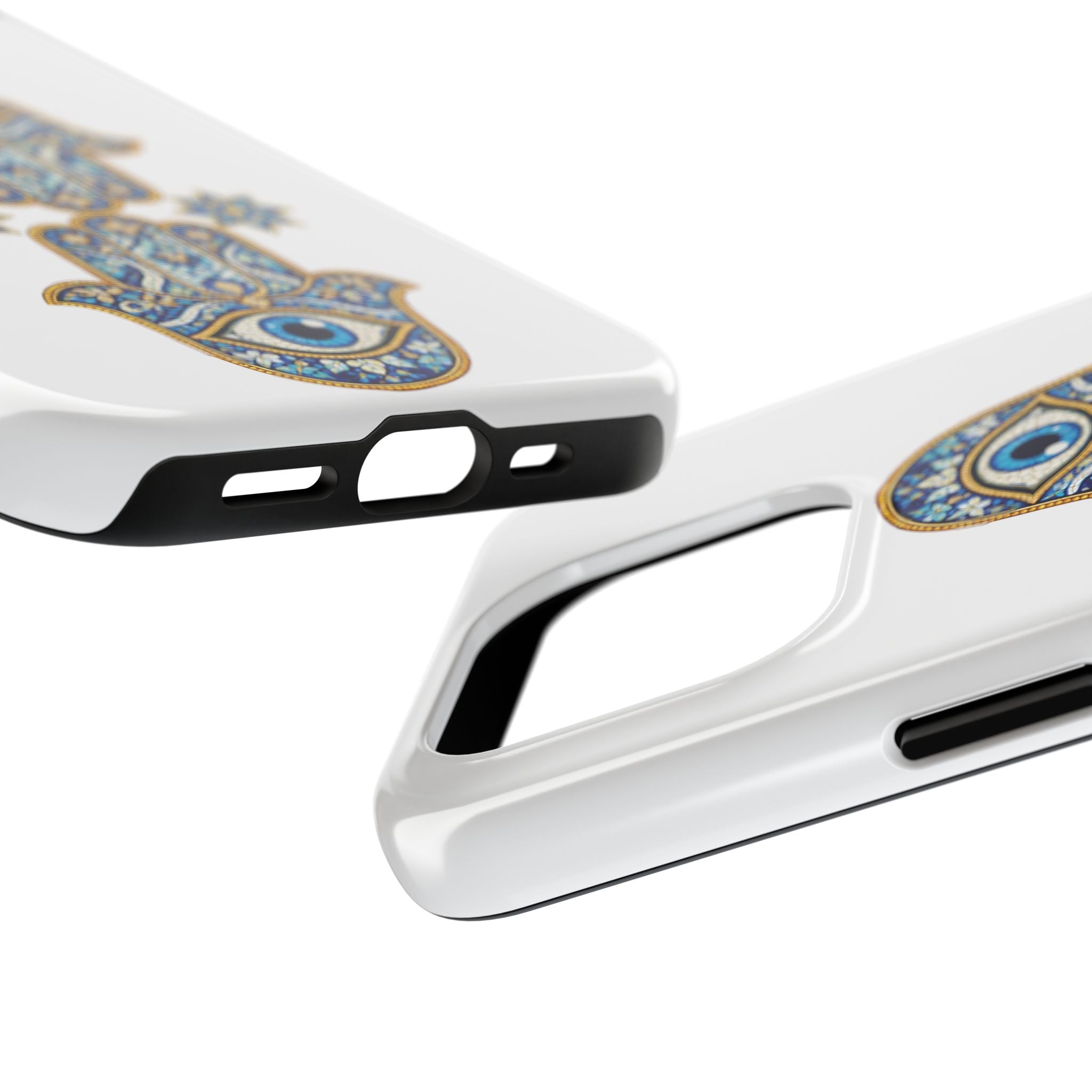 Hamsa Eye Tough Phone Case — Blue Mosaic Protective Phone Cover