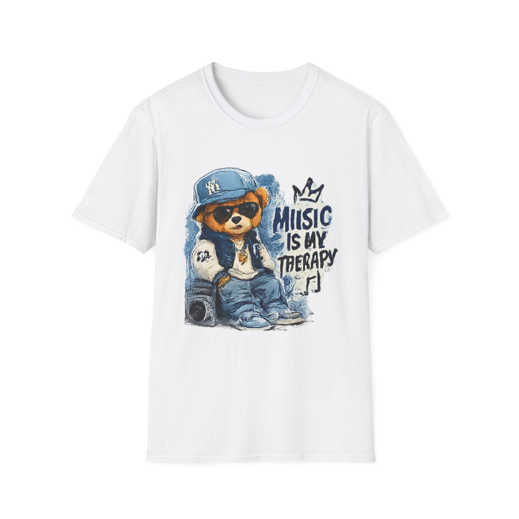 Music Is My Therapy T-Shirt — Teddy Bear Rapper Graphic Tee