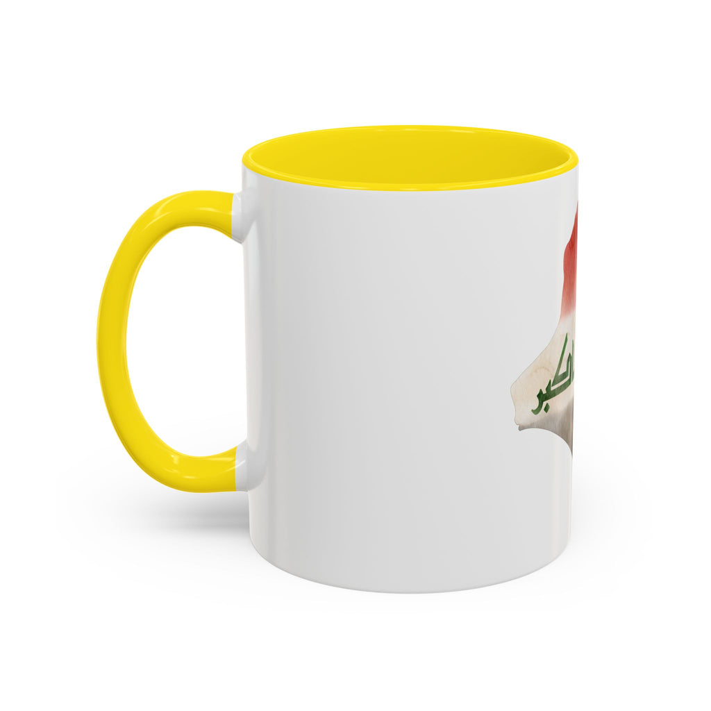Iraq Flag Map Coffee Mug – Watercolor Baghdad Pride Accent Mug (11/15oz)