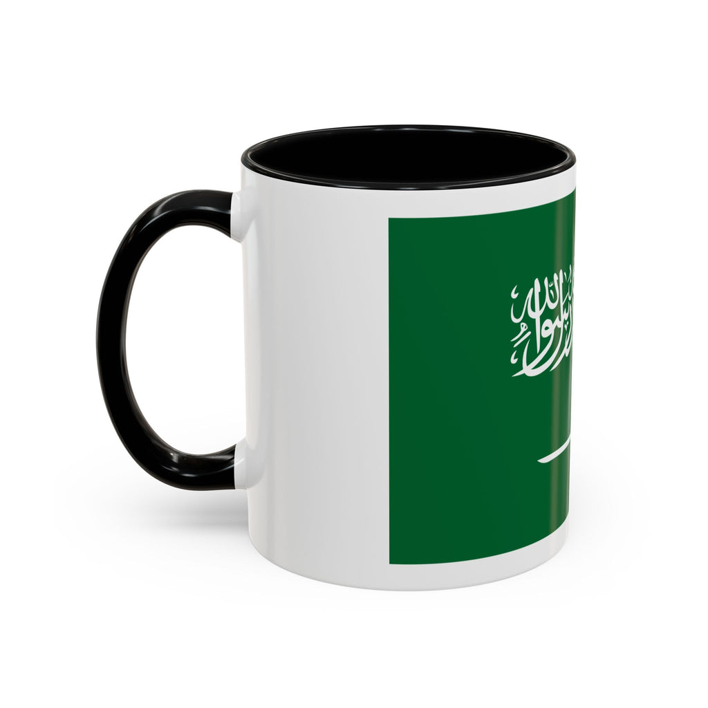 Saudi Arabia Flag Accent Coffee Mug — Patriotic 11/15oz Ceramic