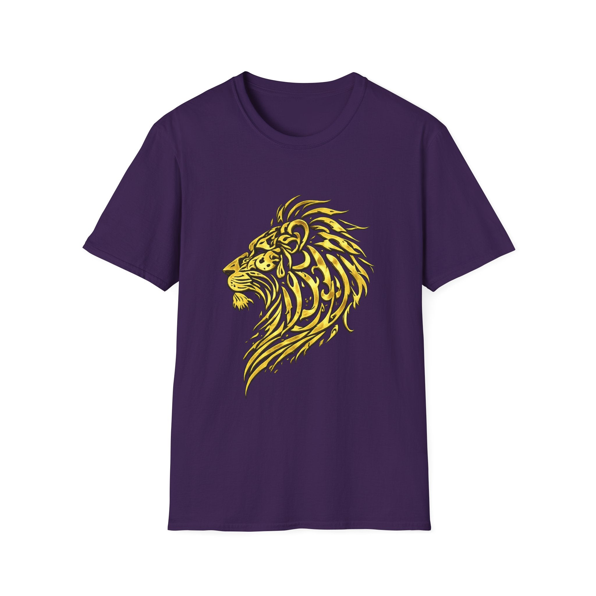 Lion Head Graphic T-Shirt — Yellow Stylized Pride Tee