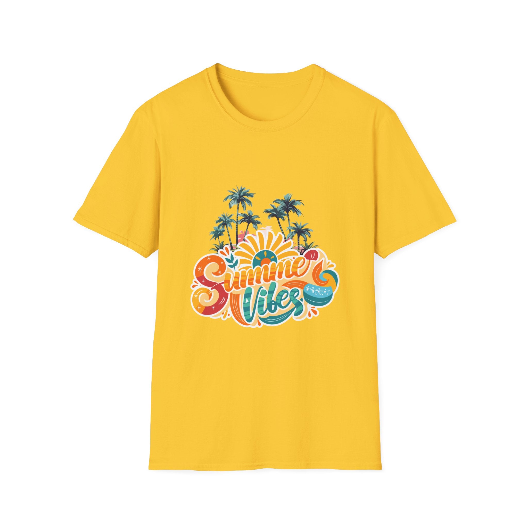 Summer Vibes T-Shirt — Retro Beach Palm Tree Graphic