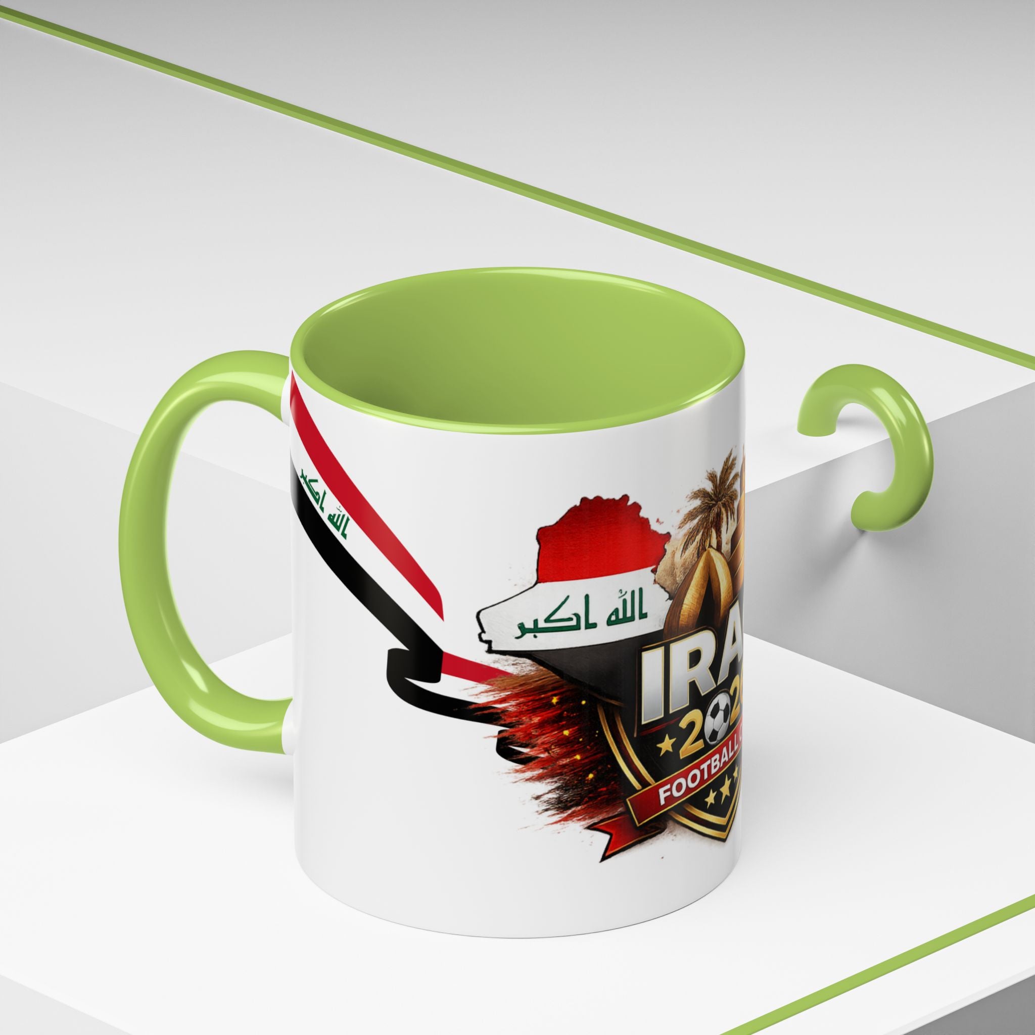 Iraq 2026 Football Cup Accent Coffee Mug – National Team Soccer Fan Gift