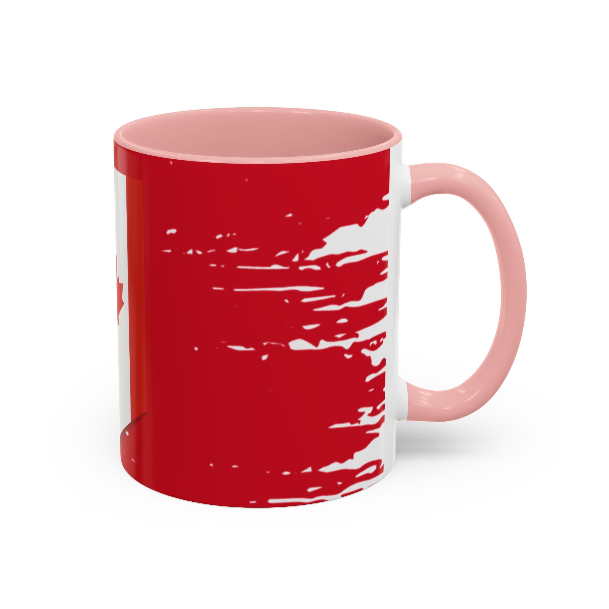Canada Maple Leaf Accent Coffee Mug – Red Canadian Flag Design (11/15 oz)