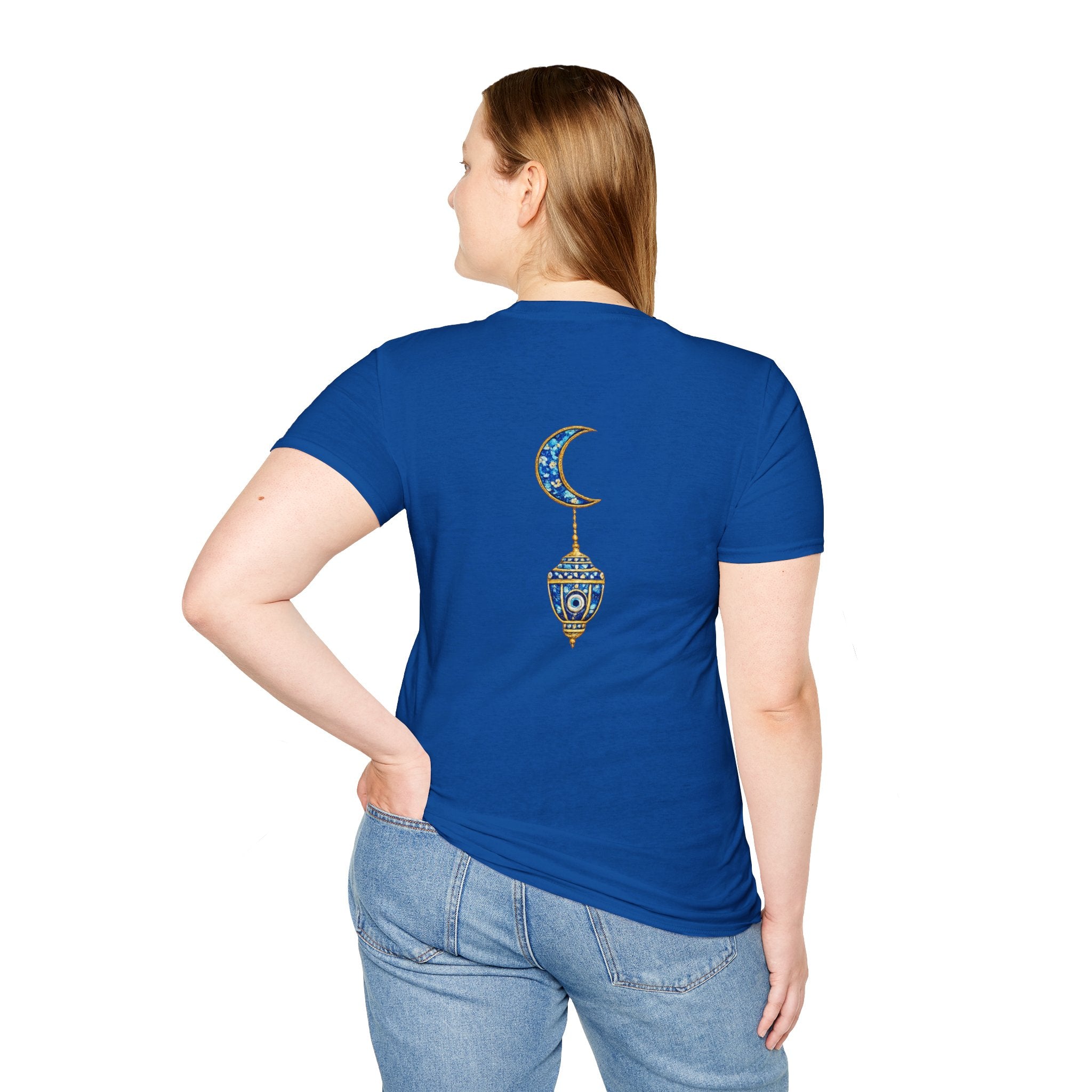 Evil Eye Crescent Lantern T‑Shirt — Protective Nazar Tee with Moon Lantern Design